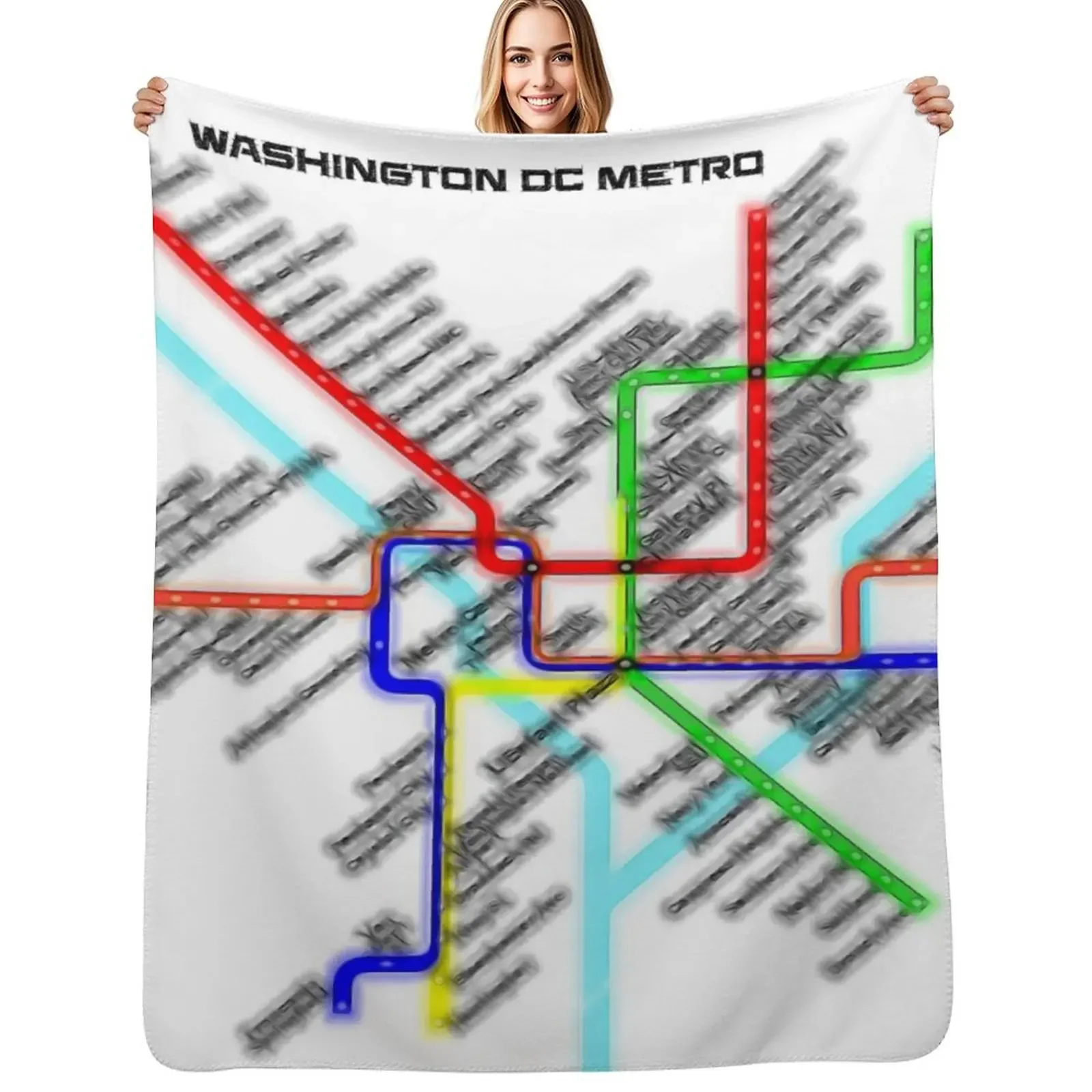 Washington DC Metro Map Throw Blanket Travel Size Cozy Blanket for Plane Train
Washington DC Metro Map Throw Blanket Travel Size Cozy Blanket for Plane Train