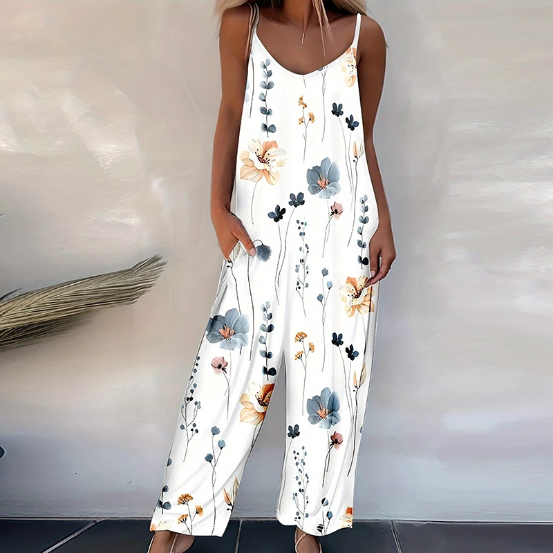 2024 Spring Summer Sexy Suspender Romper Casual Printed Patchwork Sleeveless Women Playsuit Fashion V-neck Pocket Beach Jumpsuit
2024 Spring Summer Sexy Suspender Romper Casual Printed Patchwork Sleeveless Women Playsuit Fashion V-neck Pocket Beach Jumpsuit