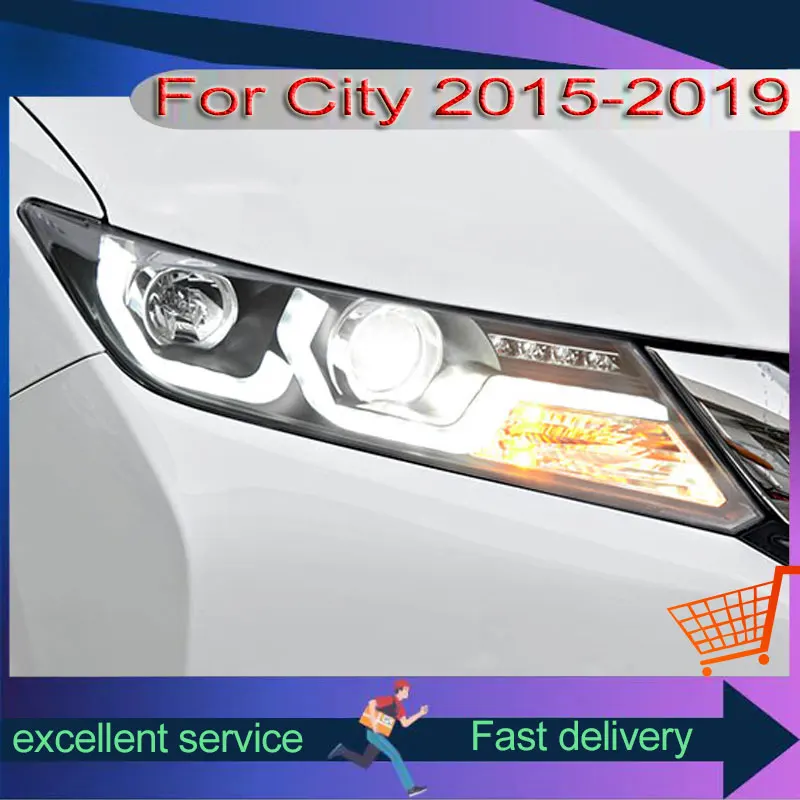 Headlights For Honda City 2015-2019 Modificiation Automotive Accessories Front Lamps LED DRL Dual Projection Lens Xenon Lights
Headlights For Honda City 2015-2019 Modificiation Automotive Accessories Front Lamps LED DRL Dual Projection Lens Xenon Lights