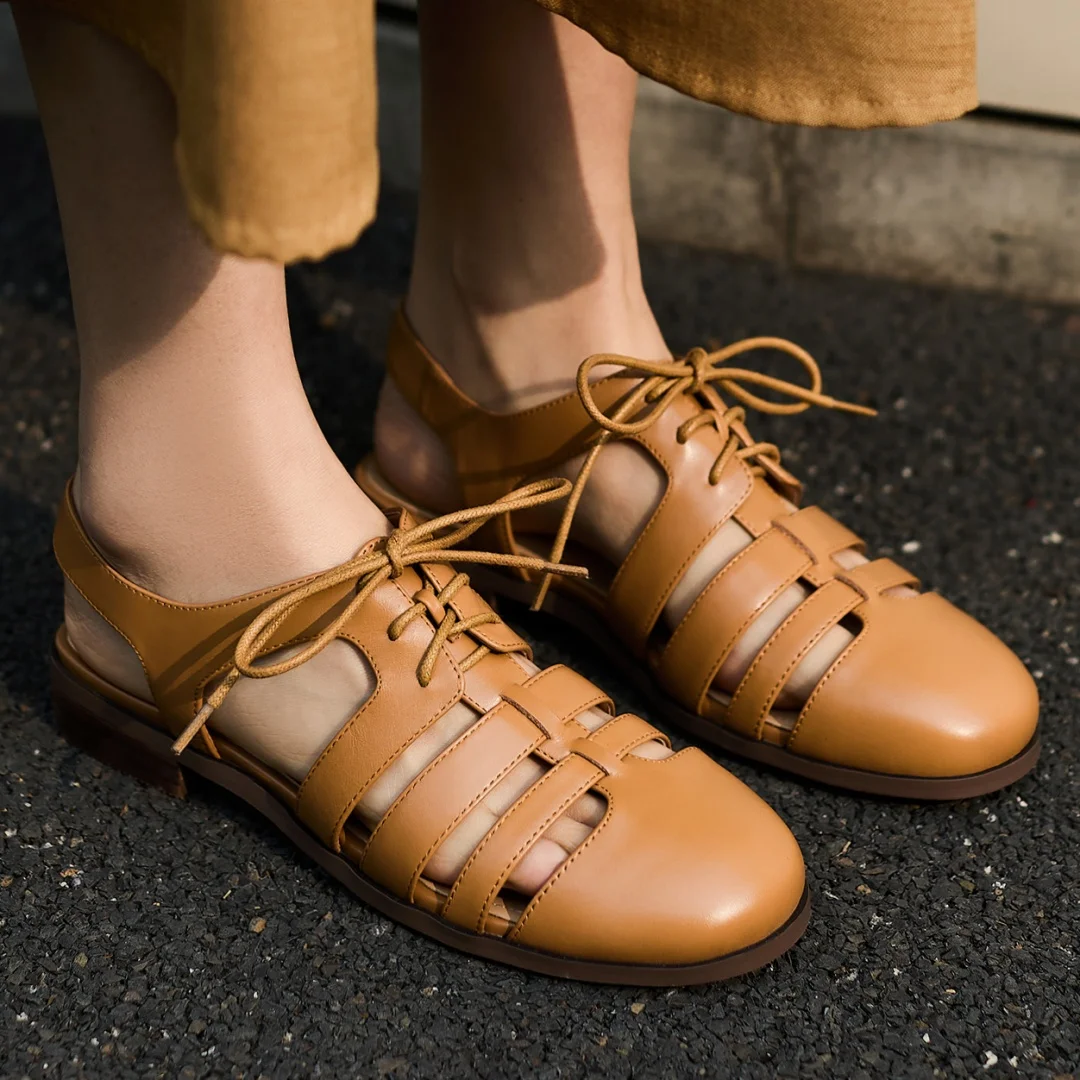 danxuefei 2025 summer new women's cow leather narrow band braided t-strap lace-up flats oxfords round toe high quality sandals
danxuefei 2025 summer new women's cow leather narrow band braided t-strap lace-up flats oxfords round toe high quality sandals