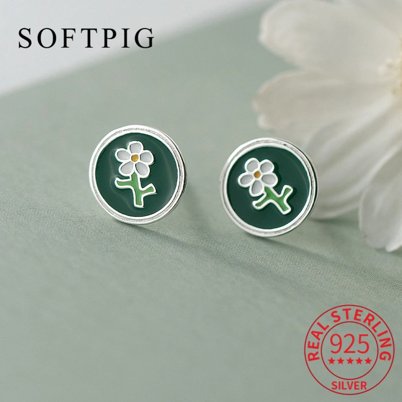 SOFTPIG Real 925 Sterling Silver Round Enamel Tree Stud Earrings For Women Classic Plant Fine Jewelry Minimalist Accessories
SOFTPIG Real 925 Sterling Silver Round Enamel Tree Stud Earrings For Women Classic Plant Fine Jewelry Minimalist Accessories