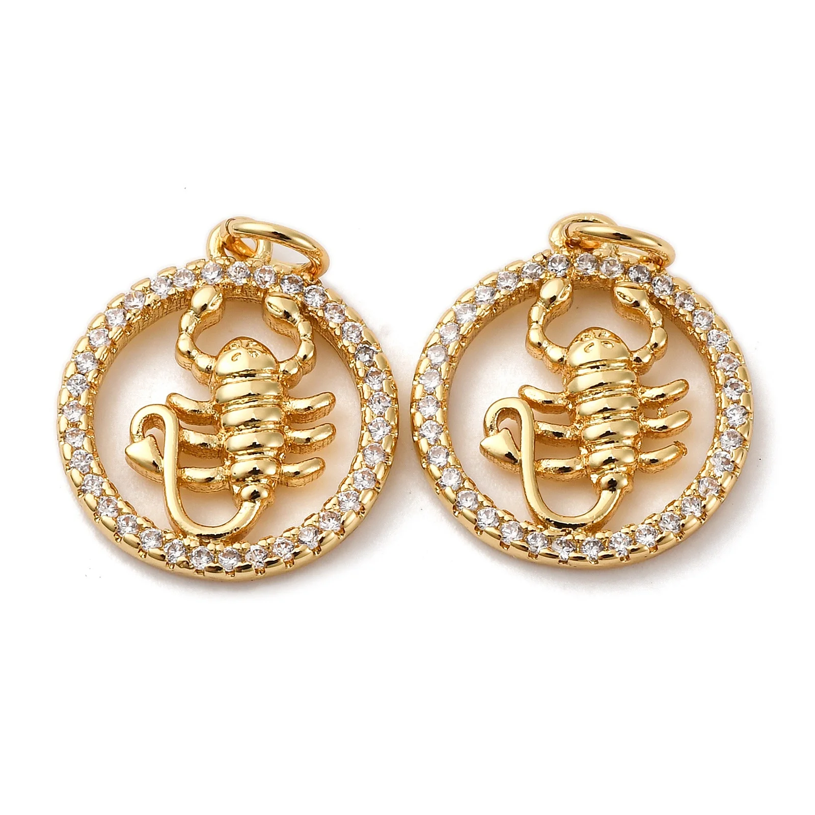 10pcs Brass Cubic Zirconia Pendants Flat Round with Scorpio Gold Plated for Making DIY Jewelry Necklace Earring Bracelet Crafts
10pcs Brass Cubic Zirconia Pendants Flat Round with Scorpio Gold Plated for Making DIY Jewelry Necklace Earring Bracelet Crafts