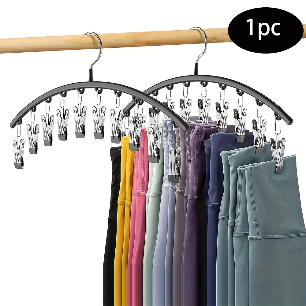Closet Storage Hanger with 10 ClipsHangs LeggingsBlack HangerSpace-Saving Hanging Closet Organizer
Closet Storage Hanger with 10 ClipsHangs LeggingsBlack HangerSpace-Saving Hanging Closet Organizer