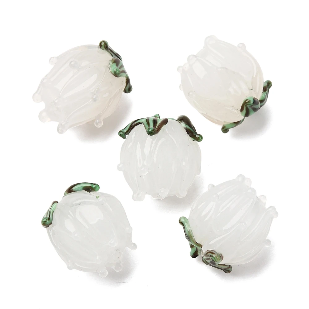 20pcs Handmade Lampwork Glass Flower Bud Beads White Tulip Loose Focal Spacer Beads for DIY Bracelet Jewelry Necklace Making
20pcs Handmade Lampwork Glass Flower Bud Beads White Tulip Loose Focal Spacer Beads for DIY Bracelet Jewelry Necklace Making
