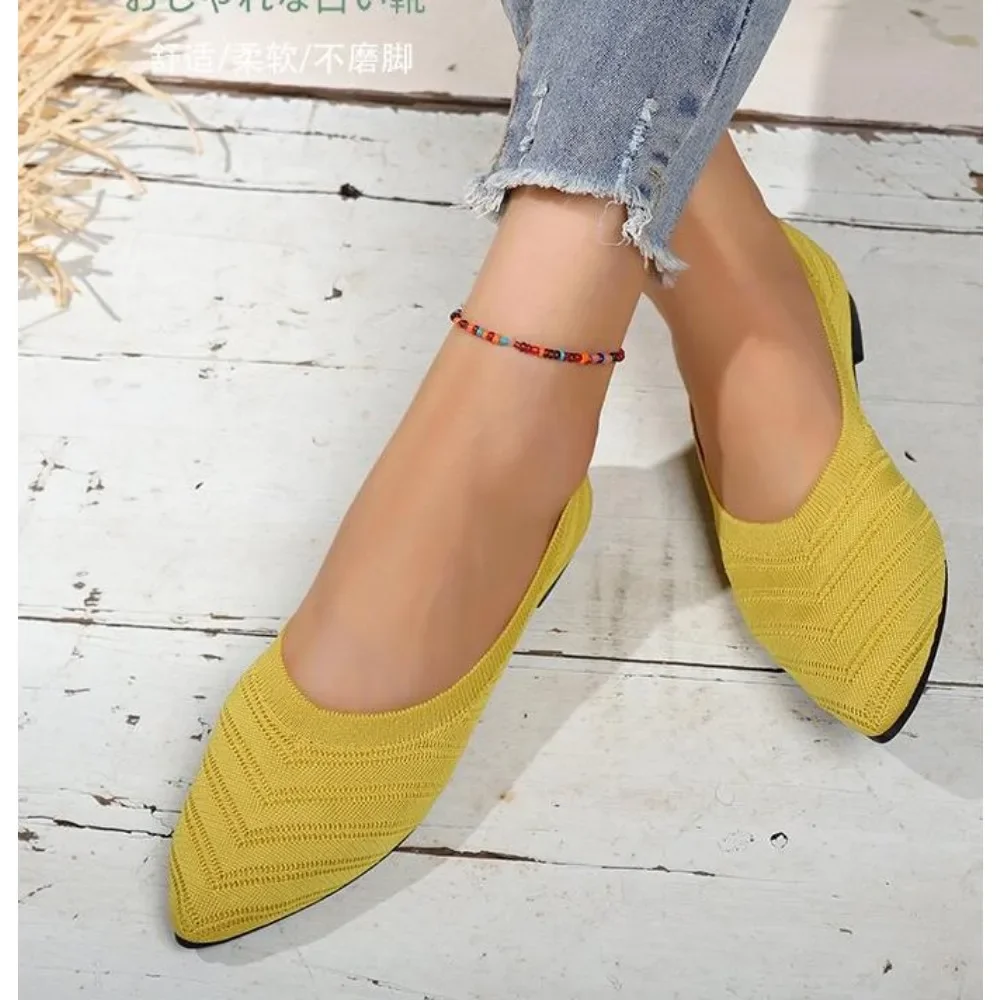 Pointed Toe Flat Shoes Women Solid Color Knitted Slip on Shoes Casual Breathable Ballet Flats Women Loafers Comfort Ladies Shoes
Pointed Toe Flat Shoes Women Solid Color Knitted Slip on Shoes Casual Breathable Ballet Flats Women Loafers Comfort Ladies Shoes
