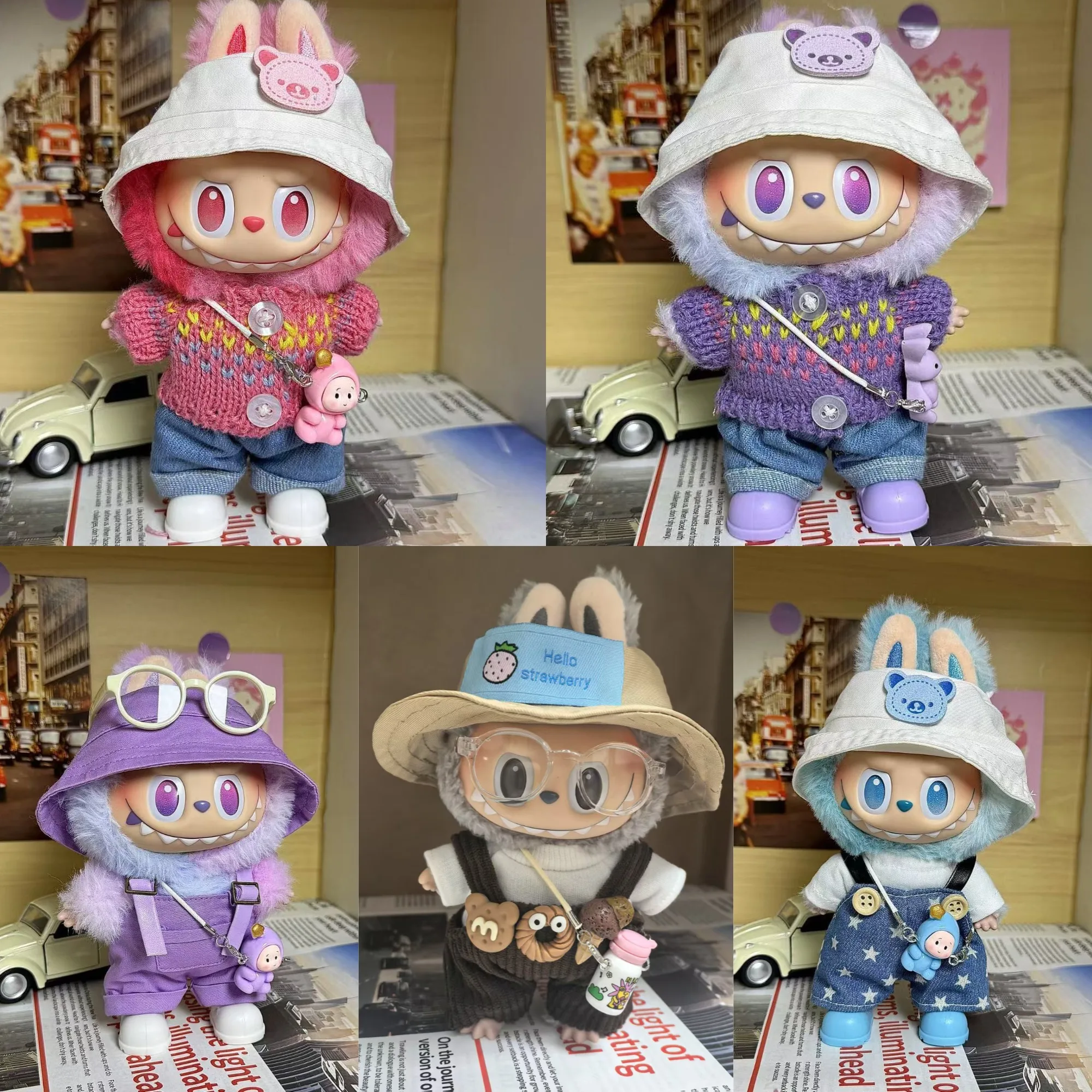 15/17cm Labubu Doll Clothes 1st/2nd/3rd Gen Fit Overalls + Fisherman Hat Crossbody Bag Pendant Colorful Shoes Set For Labubu
15/17cm Labubu Doll Clothes 1st/2nd/3rd Gen Fit Overalls + Fisherman Hat Crossbody Bag Pendant Colorful Shoes Set For Labubu
