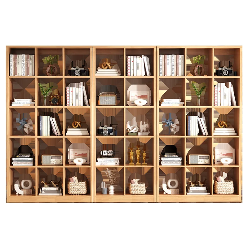 Floor-to-ceiling solid wood bookshelf, simple children's shelf against the wall display cabinet
Floor-to-ceiling solid wood bookshelf, simple children's shelf against the wall display cabinet