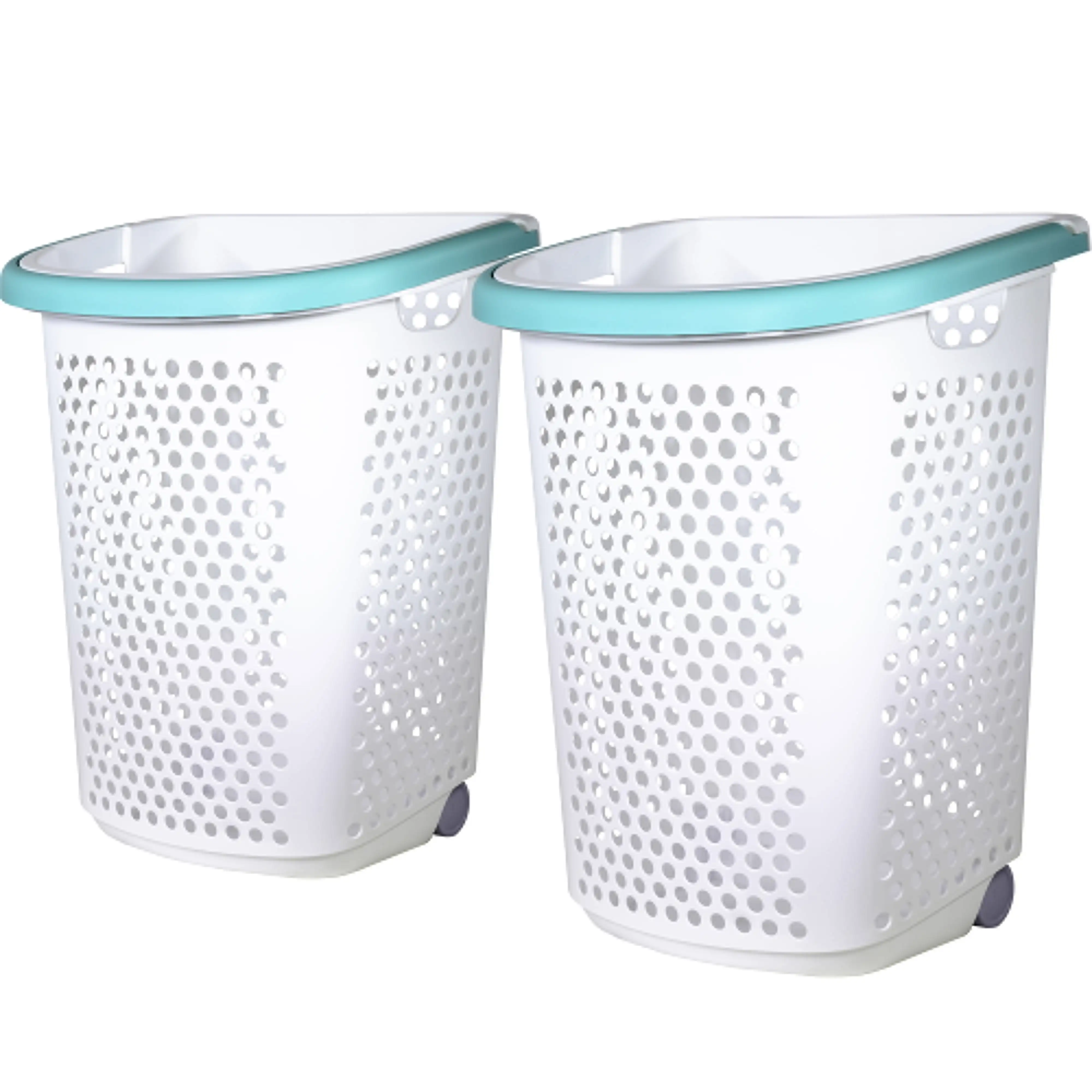 Home Logic 2 Bushel Rolling Plastic Laundry Hamper with Pop-up Handle, White, 2 Pack 
Home Logic 2 Bushel Rolling Plastic Laundry Hamper with Pop-up Handle, White, 2 Pack