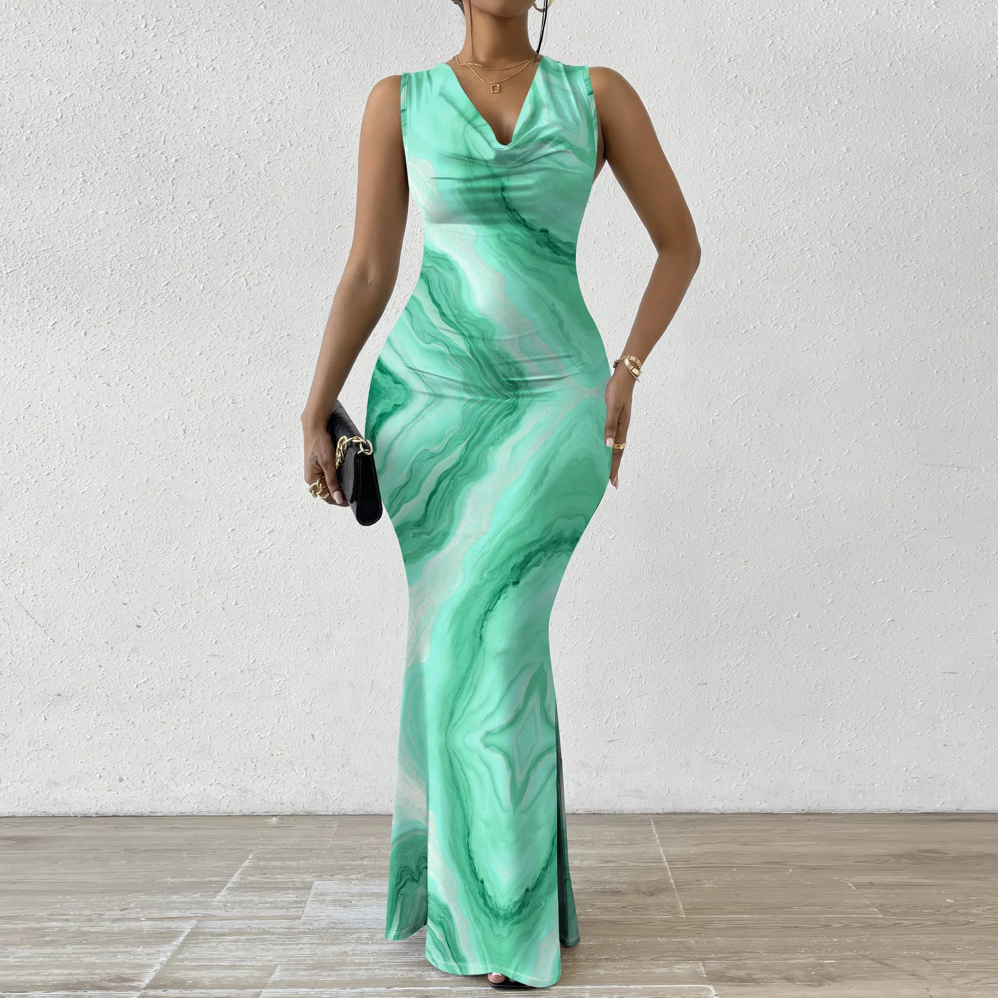 Women's Mint Green Marble Print Bodycon Maxi Dress Sleeveless Cowl Neck Mermaid Party XS-2XL
Women's Mint Green Marble Print Bodycon Maxi Dress Sleeveless Cowl Neck Mermaid Party XS-2XL
