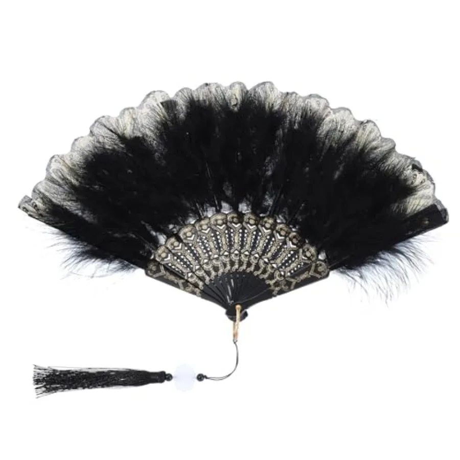 PATIKIL Embroide Flower Marabou Feather Fan, 1920s Vintage Folding Handheld Fan Chinese Flapper Hand Fan for Costume Party Danc
PATIKIL Embroide Flower Marabou Feather Fan, 1920s Vintage Folding Handheld Fan Chinese Flapper Hand Fan for Costume Party Danc