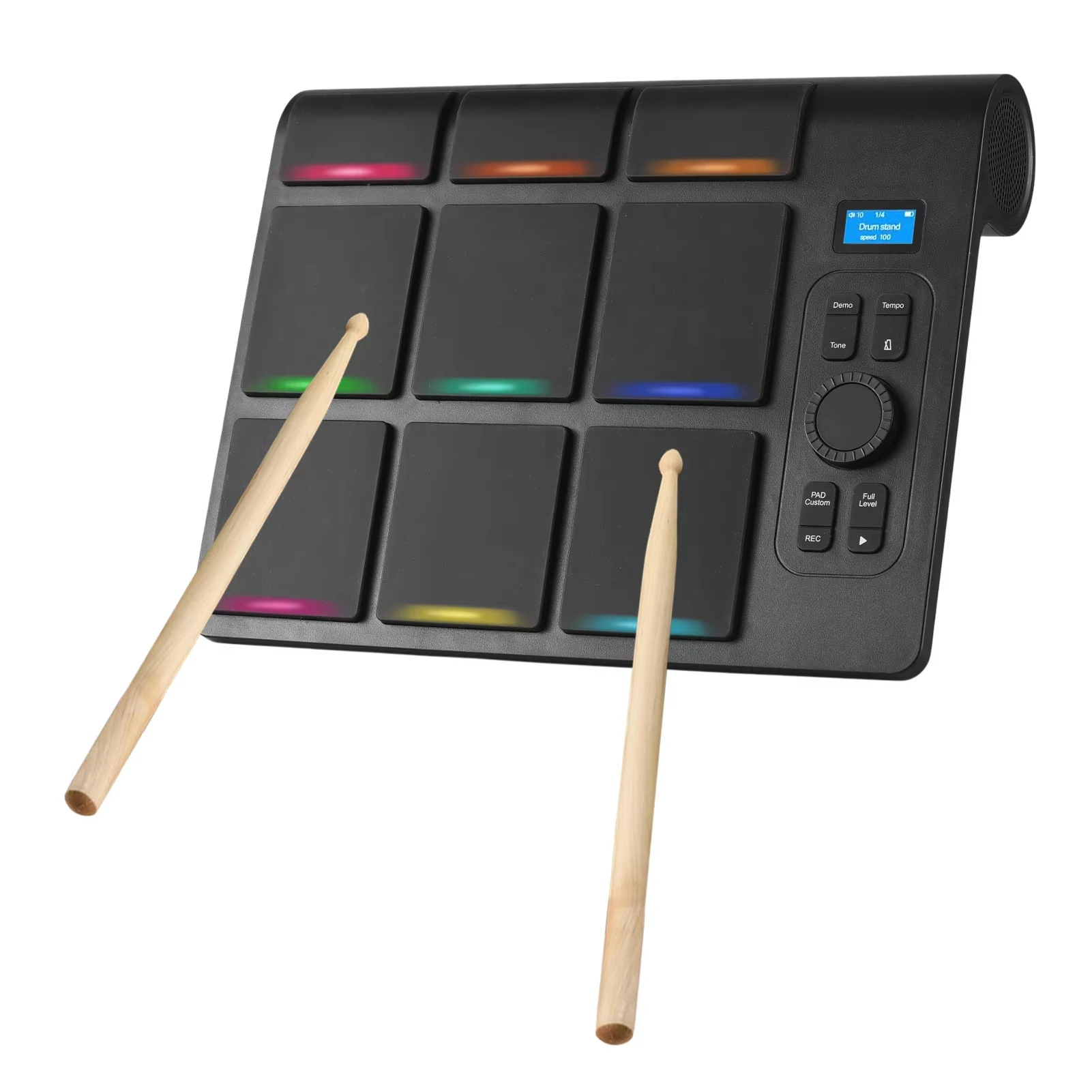 Portable 9-Pad LED Electronic Drum Kit, Velocity Sensitive MIDI Drum Pad with AUX Input for PC Mac Music Playing
Portable 9-Pad LED Electronic Drum Kit, Velocity Sensitive MIDI Drum Pad with AUX Input for PC Mac Music Playing