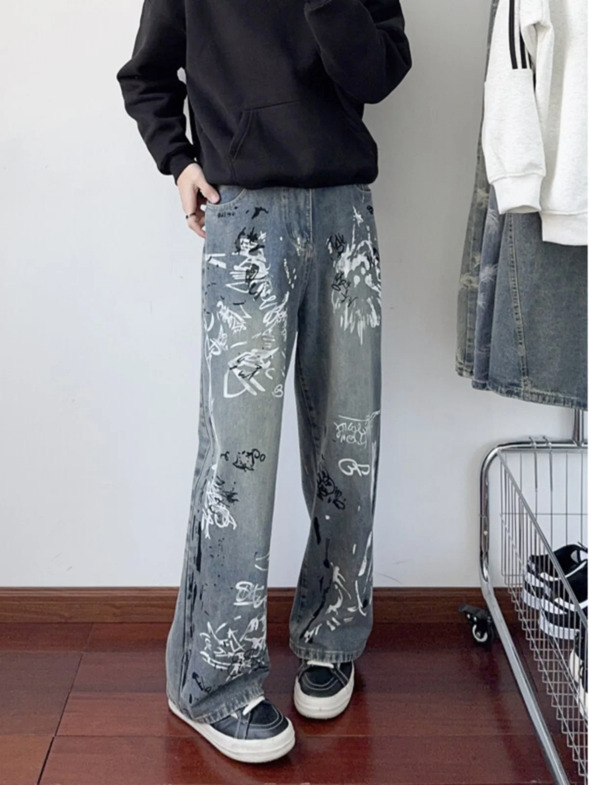 Waed Blue fiti Jeans Men's High Street Straight Leg Hiphop Casual Long Pants Cotton Polyester Regenerated Fiber
Waed Blue fiti Jeans Men's High Street Straight Leg Hiphop Casual Long Pants Cotton Polyester Regenerated Fiber