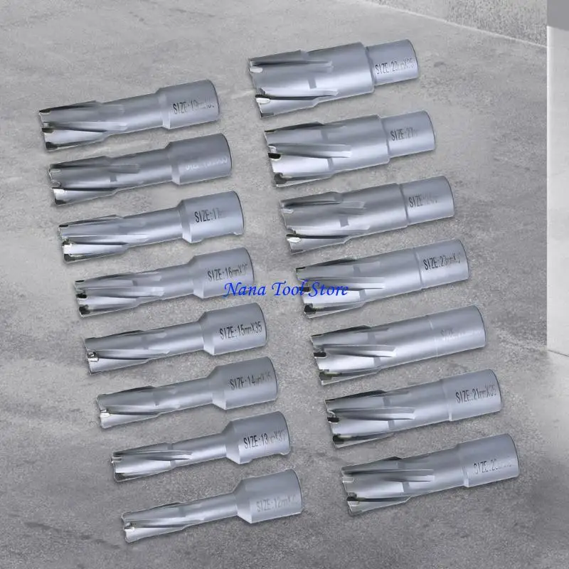 31GJ 12-28mm TCTs Annular Cutter (Quick-In Shank). 35mm Metal Hole 3/4" Hollow Drill Bit for Magnetic Drills.
31GJ 12-28mm TCTs Annular Cutter (Quick-In Shank). 35mm Metal Hole 3/4" Hollow Drill Bit for Magnetic Drills.