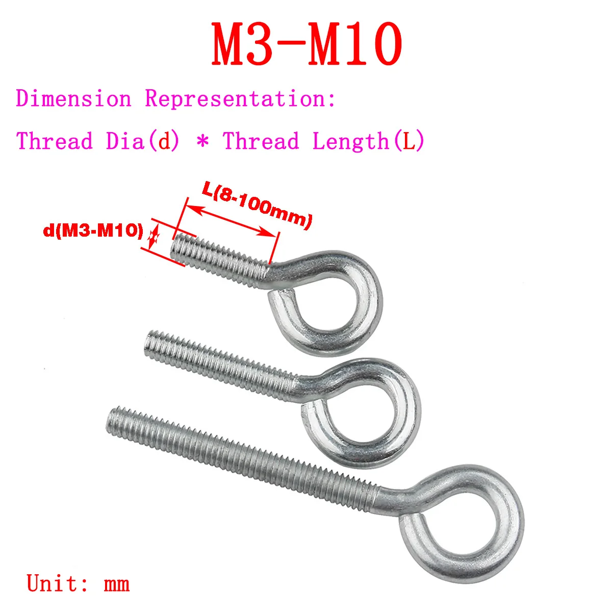 Carbon Steel Eyebolt / Ring Hook / Ring Bolt / Closed Sheep Eye Machine Tooth Screw M3M4M5M6M8M10
Carbon Steel Eyebolt / Ring Hook / Ring Bolt / Closed Sheep Eye Machine Tooth Screw M3M4M5M6M8M10