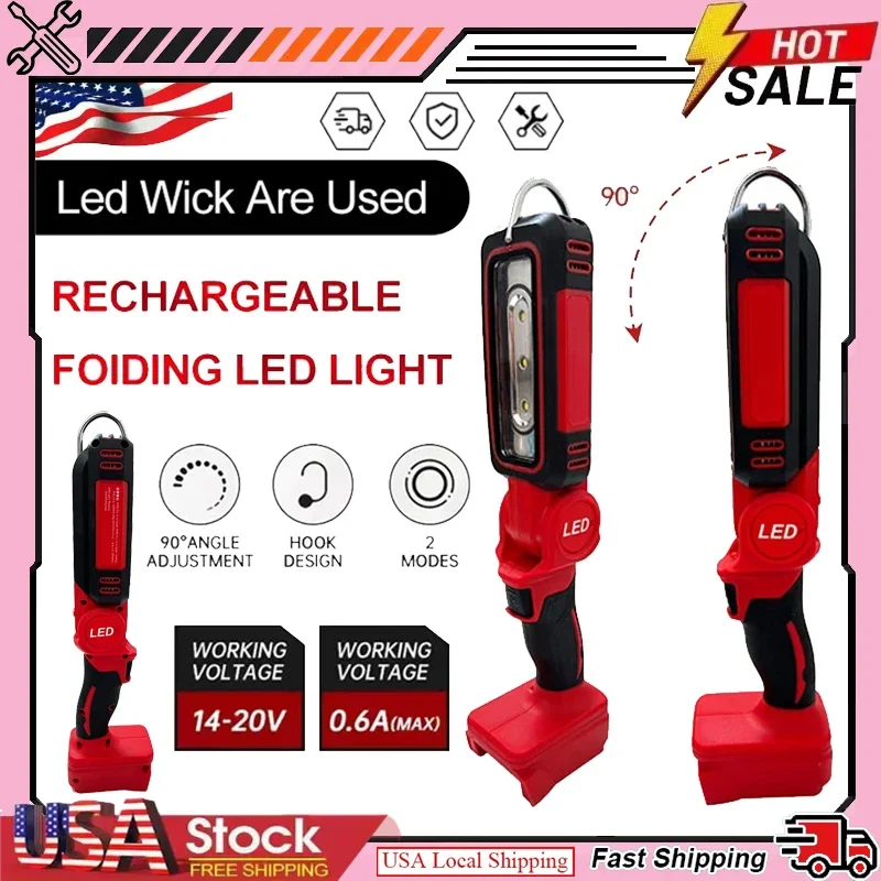 Fit Milwaukee LED Work Light Super Bright 90 DegreeClip on Light Lithium Battery 20V M18 Flood Light Outdoor Lighting Camping
Fit Milwaukee LED Work Light Super Bright 90 DegreeClip on Light Lithium Battery 20V M18 Flood Light Outdoor Lighting Camping