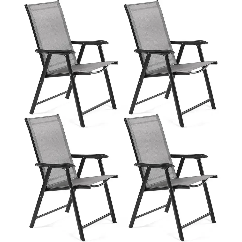 4-Piece Patio Dining Set with Armrests, Outdoor Metal Chairs for Garden, Yard, and Poolside, Gray
4-Piece Patio Dining Set with Armrests, Outdoor Metal Chairs for Garden, Yard, and Poolside, Gray