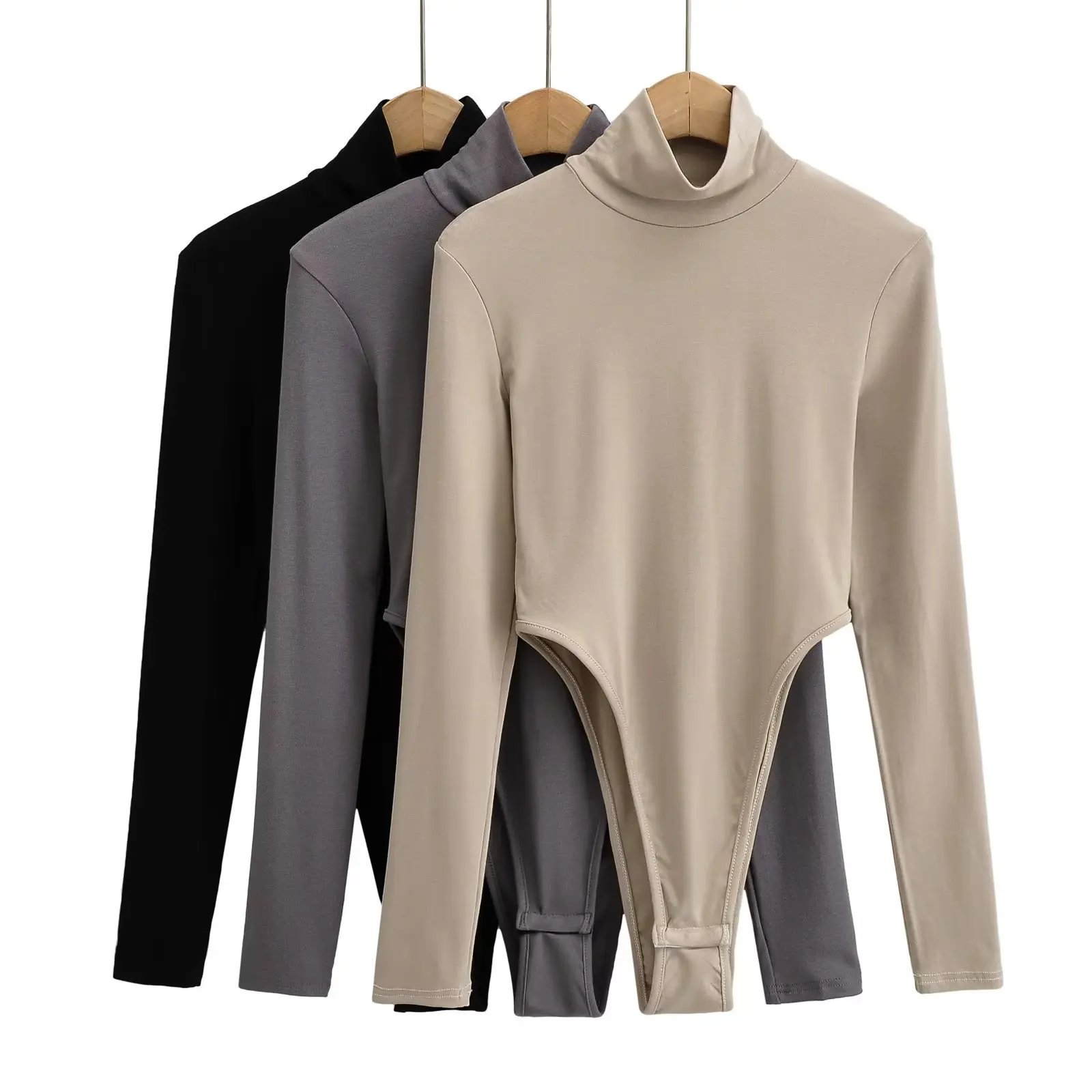 Autumn One Piece Bodysuit Tops for Women Turtleneck Long Sleeve Black Grey Khaki Bodycon Jumpsuit
Autumn One Piece Bodysuit Tops for Women Turtleneck Long Sleeve Black Grey Khaki Bodycon Jumpsuit