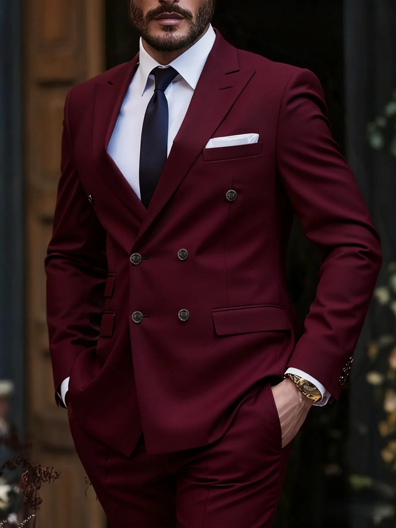 Men's Sharp Business Suit Set Double Breasted Peak Lapel Solid Elegant Office Party Wedding
Men's Sharp Business Suit Set Double Breasted Peak Lapel Solid Elegant Office Party Wedding