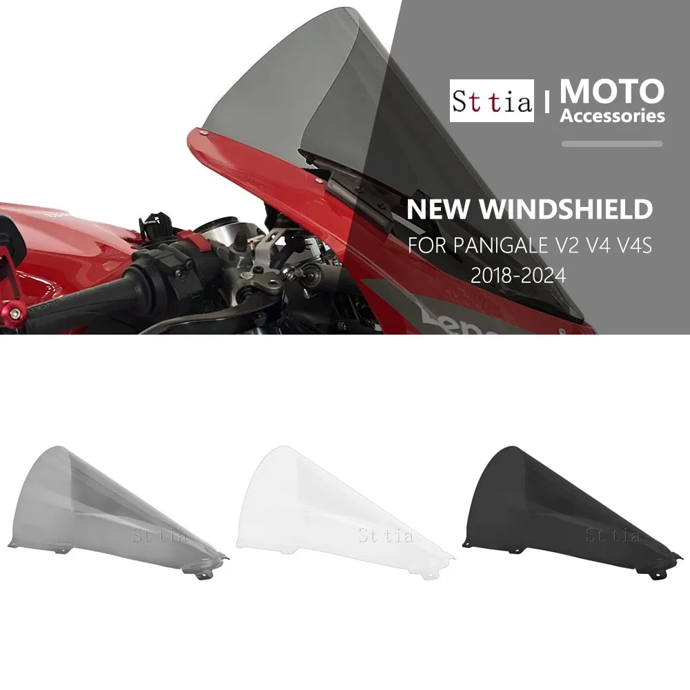 Motorcycle Front Windshield WindScreen Screen Double Bubble Fit For Ducati Panigale V4 PANIGALE V4S Panigale V2 2018 2019-2024
Motorcycle Front Windshield WindScreen Screen Double Bubble Fit For Ducati Panigale V4 PANIGALE V4S Panigale V2 2018 2019-2024