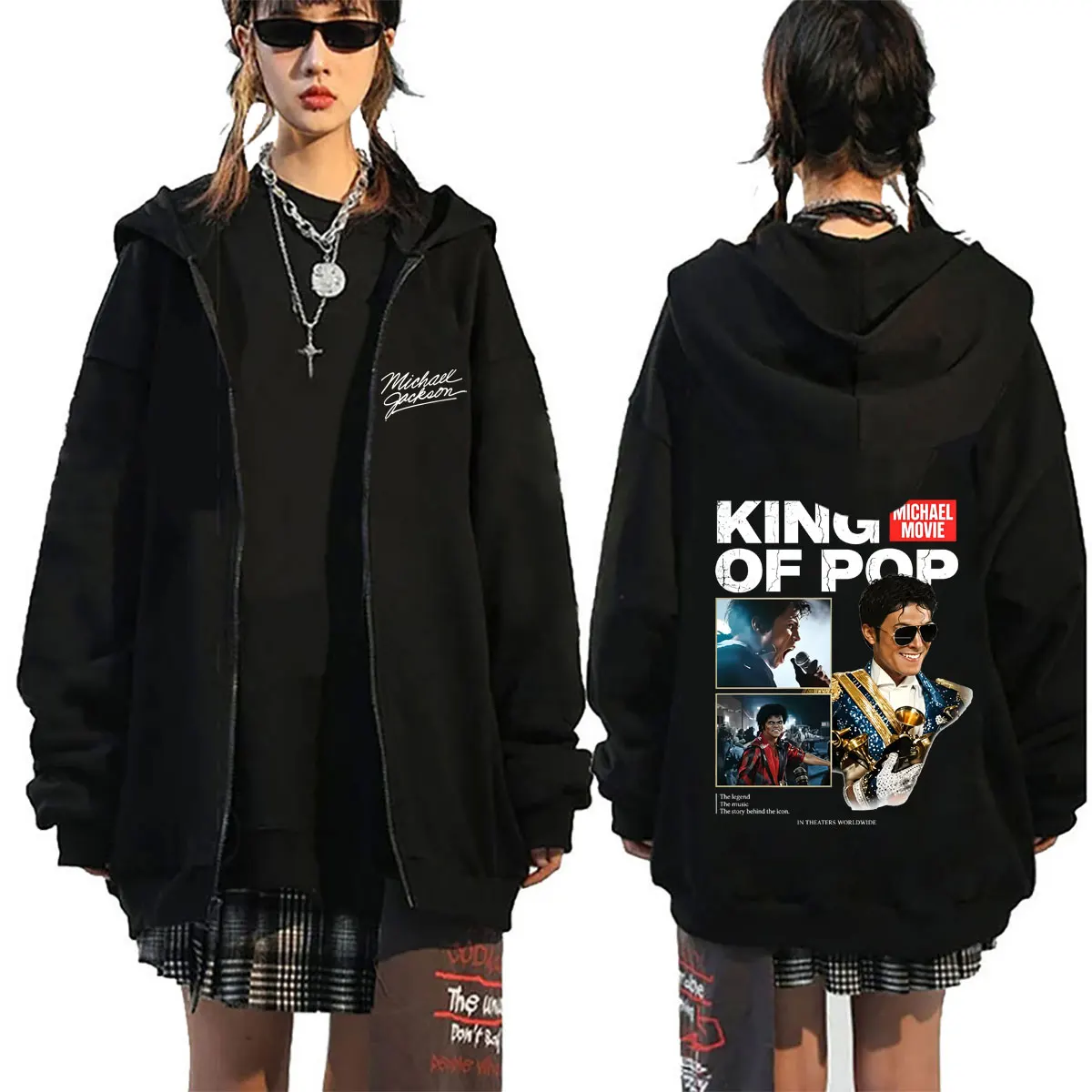 Hot Sale Michael Jackson King of Pop Zipper Hoodie Thriller Merch Zip Up Jacket Men Women Vintage Gothic Rock Zip Up Sweatshirt
Hot Sale Michael Jackson King of Pop Zipper Hoodie Thriller Merch Zip Up Jacket Men Women Vintage Gothic Rock Zip Up Sweatshirt