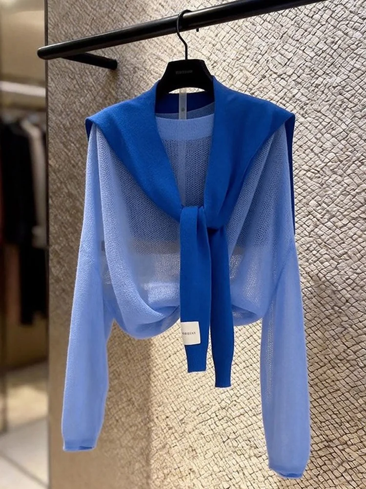 Blue Dream Unique Knitted Shawl Ladies Base Layer Top Spring New Style Casual Loose Fit Long Sleeve round Neck Pullover
Blue Dream Unique Knitted Shawl Ladies Base Layer Top Spring New Style Casual Loose Fit Long Sleeve round Neck Pullover