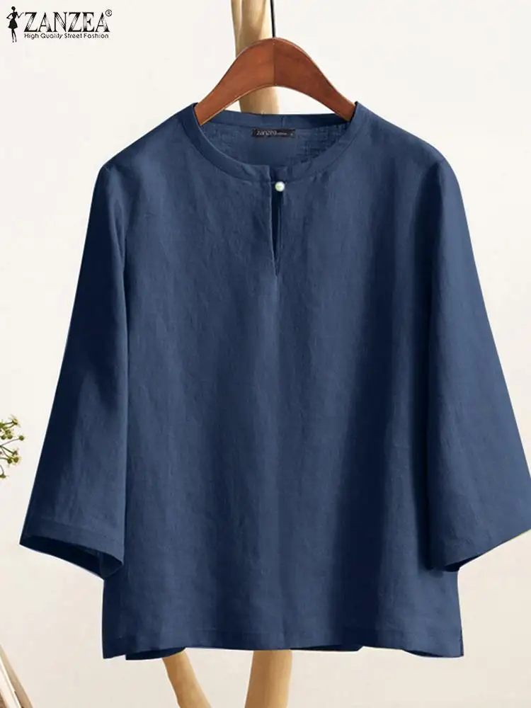 ZANZEA Summer Vintage 3/4 Sleeve Blouse Women Casual Shirt Vintage O Neck Blusas Female Loose Chemise Fashion Solid Tunic Tops
ZANZEA Summer Vintage 3/4 Sleeve Blouse Women Casual Shirt Vintage O Neck Blusas Female Loose Chemise Fashion Solid Tunic Tops