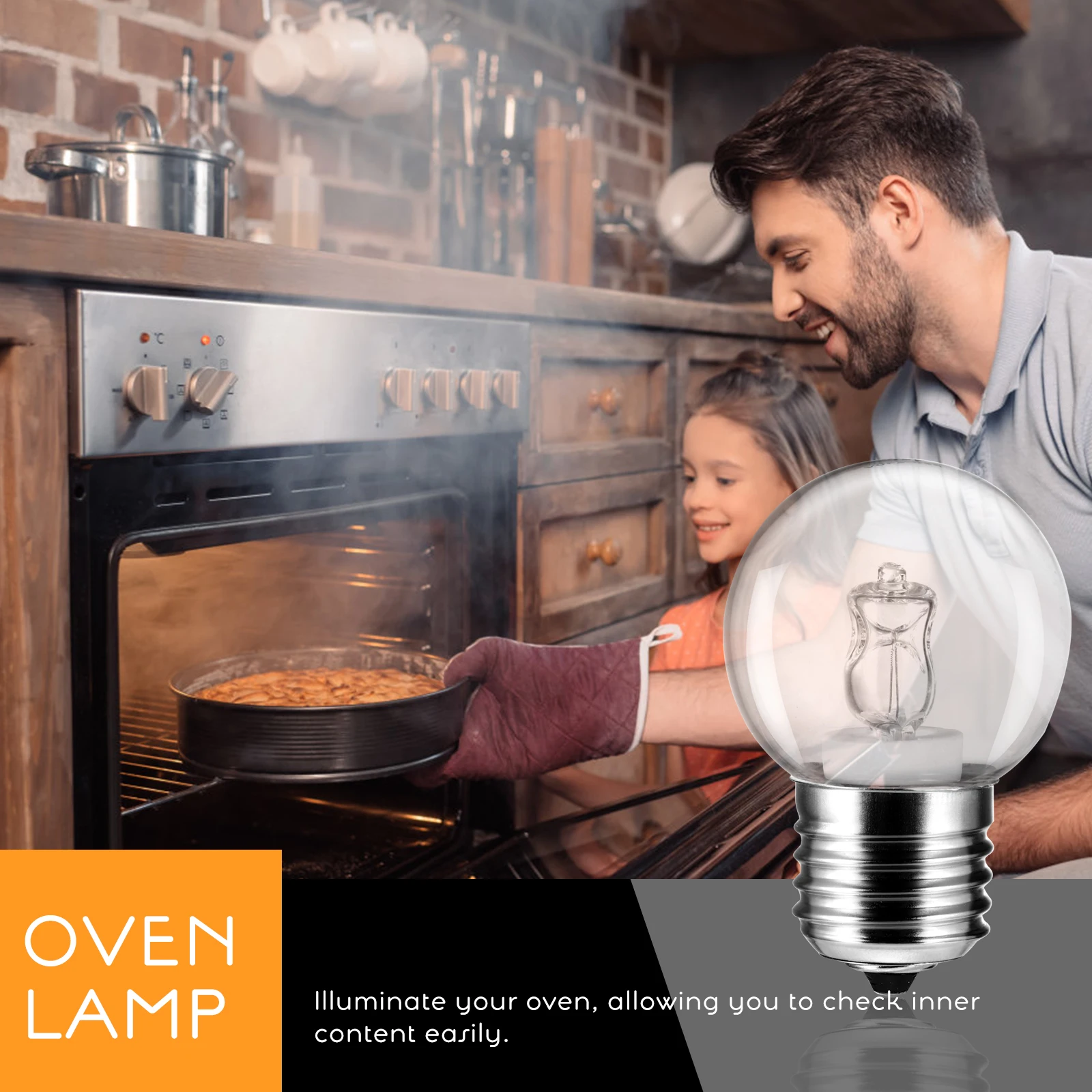 40W E27 Clear Glass Oven Light Bulb Heat Resistant Appliance Lamp for Baking Microwave Holding Cabinet Use
40W E27 Clear Glass Oven Light Bulb Heat Resistant Appliance Lamp for Baking Microwave Holding Cabinet Use