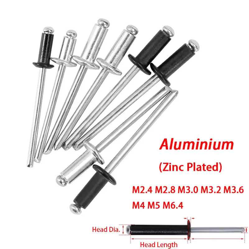 Blind Rivets Dome Head Pop Rivet Nail M2.4 M2.8 M3.0 M3.2 M3.6 M4 M5 M6.4 Aluminium Zinc Plated
Blind Rivets Dome Head Pop Rivet Nail M2.4 M2.8 M3.0 M3.2 M3.6 M4 M5 M6.4 Aluminium Zinc Plated