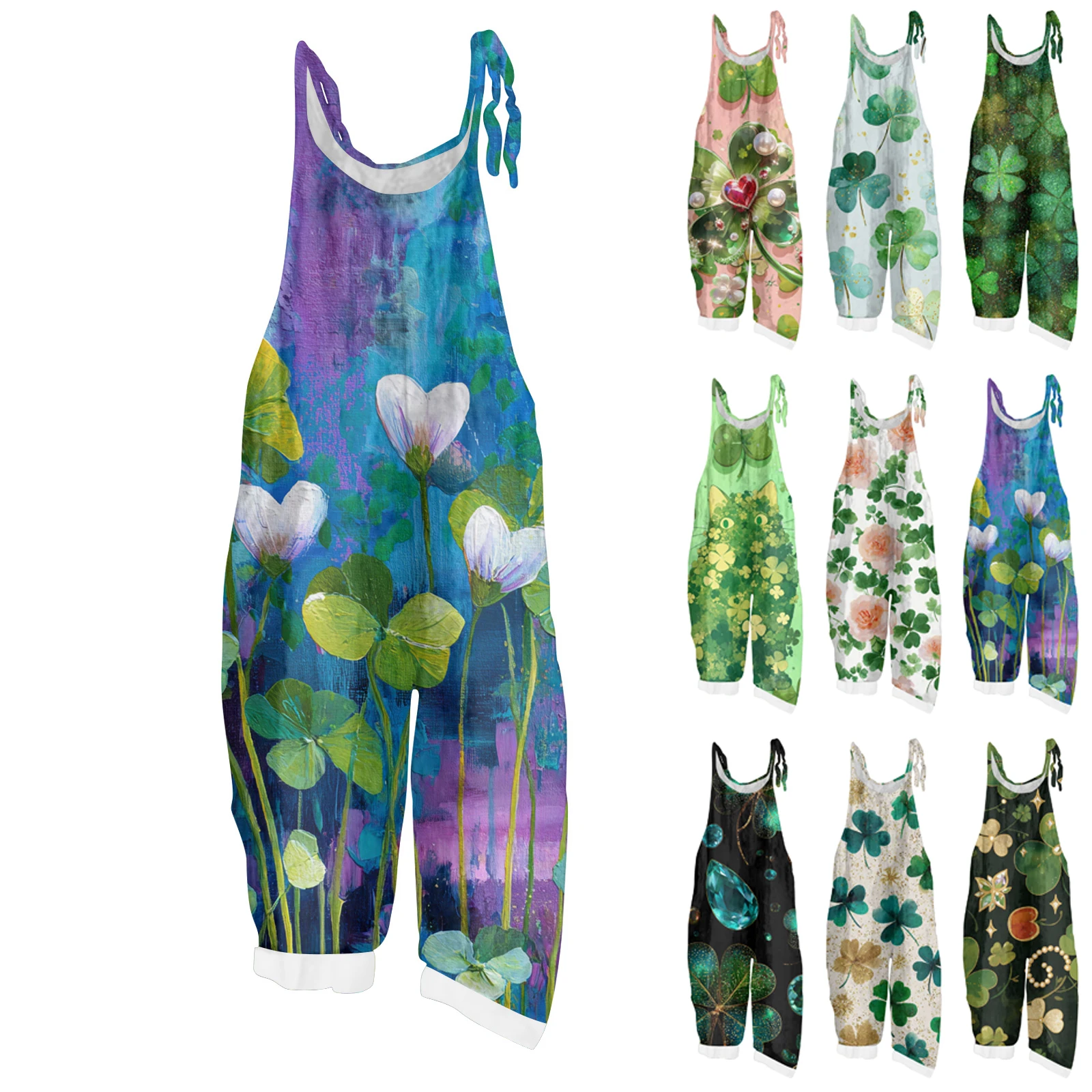 Новые женские модные комбинезоны, женские весенние комбинезоны с принтом в стиле ретро на день Святого Патрика, женские повседневные длинные брюки
Новые женские модные комбинезоны, женские весенние комбинезоны с принтом в стиле ретро на день Святого Патрика, женские повседневные длинные брюки