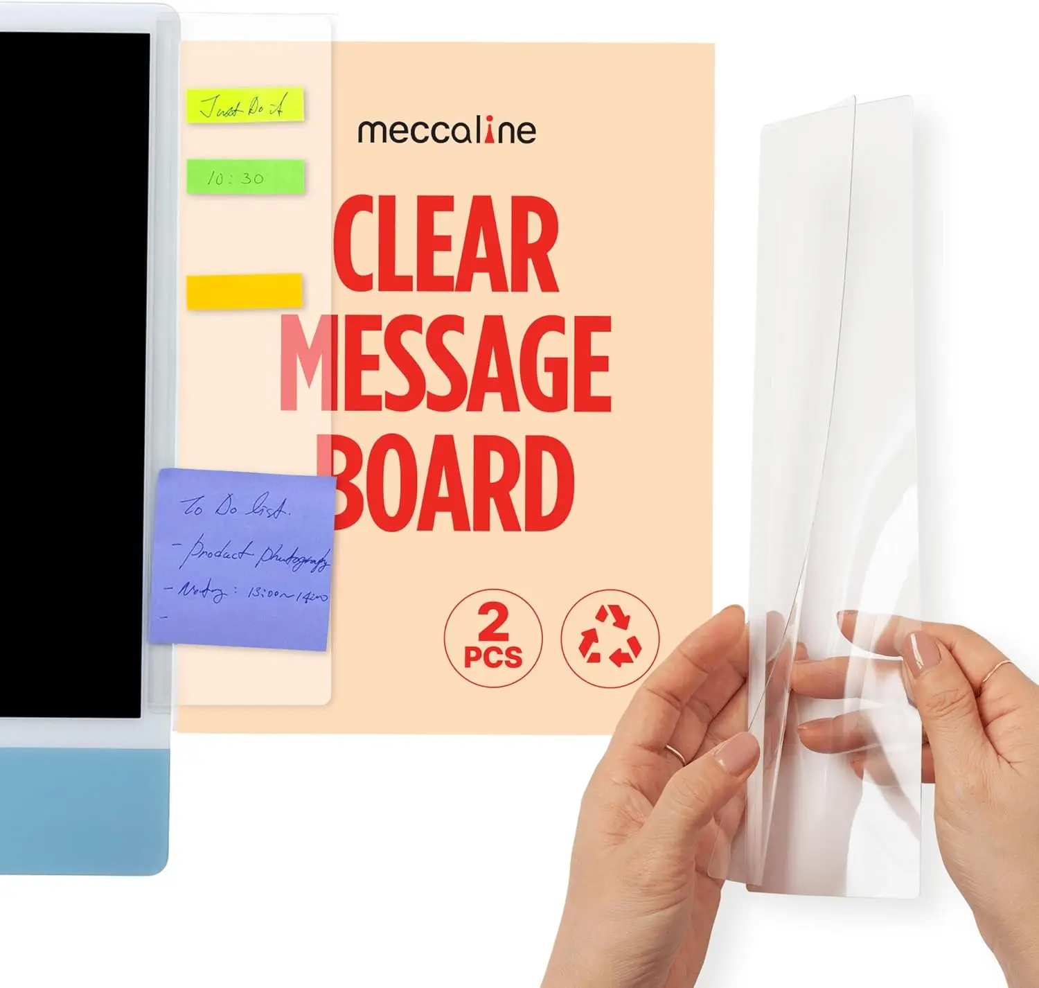 2 Pcs Flexible PET Monitor Memo Board, Clear Sticky Note Holder for Computer Screen, 3.1" x 11.8"
2 Pcs Flexible PET Monitor Memo Board, Clear Sticky Note Holder for Computer Screen, 3.1" x 11.8"