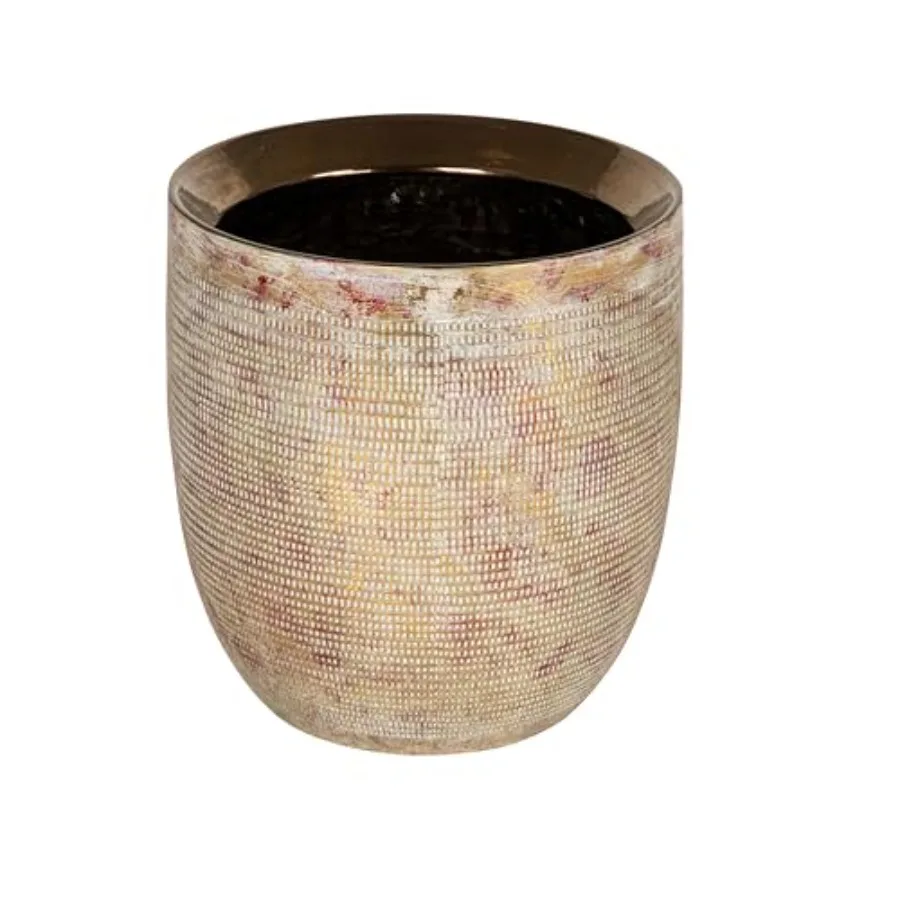 Embossed Textured Stoneware Planter Metallic Gold for Indoor Outdoor Use Durable Ceramic Pot with Modern Aesthetic Perfect for
Embossed Textured Stoneware Planter Metallic Gold for Indoor Outdoor Use Durable Ceramic Pot with Modern Aesthetic Perfect for