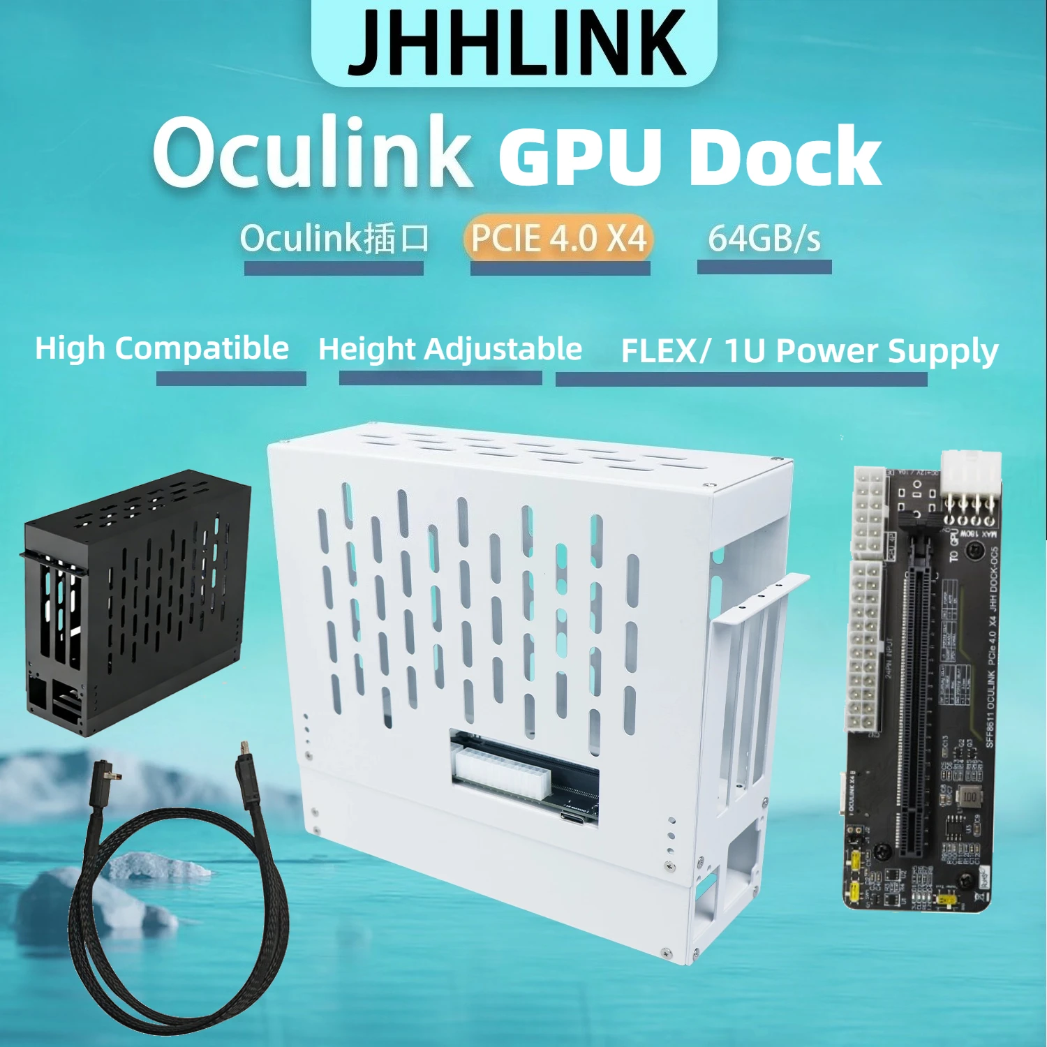 JHH-AC6 OCuLink / M.2 NVMe Laptop eGPU Metal Chassis External Graphics Card GPU Dock PCIE 4.0 X4 Gen4 Oculink M.2 Expansion Card
JHH-AC6 OCuLink / M.2 NVMe Laptop eGPU Metal Chassis External Graphics Card GPU Dock PCIE 4.0 X4 Gen4 Oculink M.2 Expansion Card