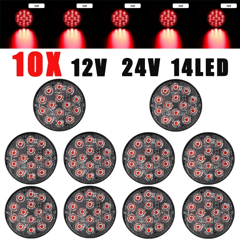 10 новых боковых габаритных фонарей, указатель поворота, стоп-сигнал, проблесковый маячок, 14 светодиодов, круглый задний фонарь для грузовика, прицепа, трактора
10 новых боковых габаритных фонарей, указатель поворота, стоп-сигнал, проблесковый маячок, 14 светодиодов, круглый задний фонарь для грузовика, прицепа, трактора