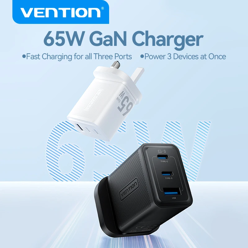 Vention 65W GaN Charger Quick Charge 4.0 3.0 Type C PD USB Charger Portable QC4.0 3.0 Fast Charging for Laptop IPhone16 15 14 13
Vention 65W GaN Charger Quick Charge 4.0 3.0 Type C PD USB Charger Portable QC4.0 3.0 Fast Charging for Laptop IPhone16 15 14 13