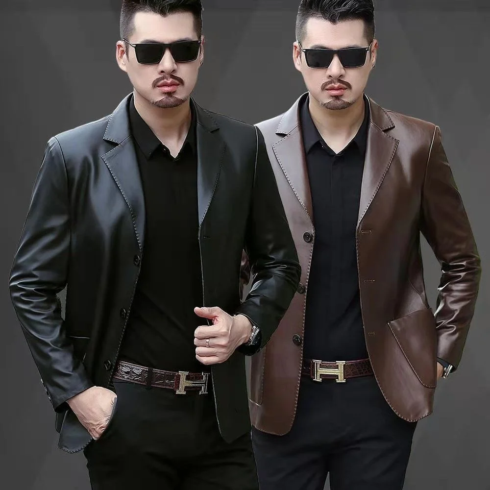 Autumn Spring And New Young And Middle-Aged Men's PU Leather Thin Solid Color Casual Wild Coat Men's Clothing Jackets For Men
Autumn Spring And New Young And Middle-Aged Men's PU Leather Thin Solid Color Casual Wild Coat Men's Clothing Jackets For Men