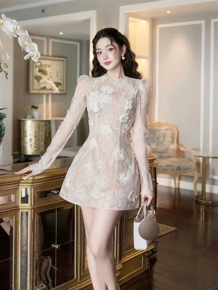 Ele Lace Embroidery ort Dr Women's Autumn Winter New Sle Luxury Sensation Faionable A-Line Skirt Polyester Fiber
Ele Lace Embroidery ort Dr Women's Autumn Winter New Sle Luxury Sensation Faionable A-Line Skirt Polyester Fiber