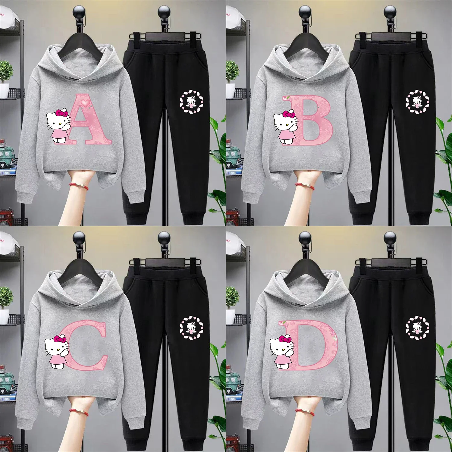 Hello Kitty Harajuku Print, Children's Set, Hoodie Set, 26 English Letters, Stylish Sports Girl's Top And Pants Two-piece Set
Hello Kitty Harajuku Print, Children's Set, Hoodie Set, 26 English Letters, Stylish Sports Girl's Top And Pants Two-piece Set