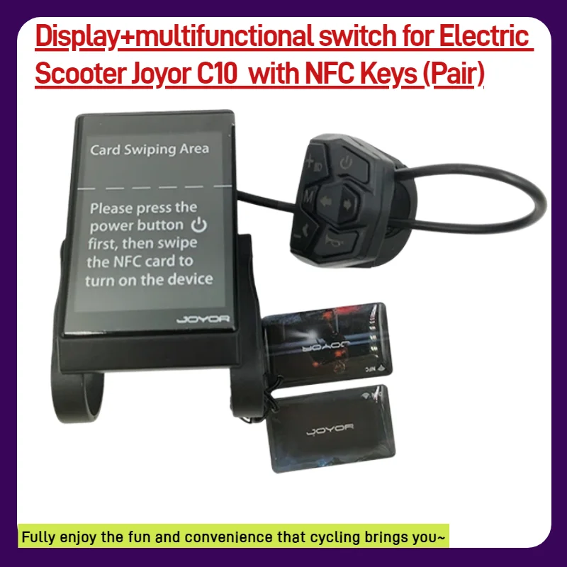 Многофункциональный дисплей-переключатель с 2 NFC-ключами для электросамоката Joyor C10: запасные части и аксессуары для приборной панели
Многофункциональный дисплей-переключатель с 2 NFC-ключами для электросамоката Joyor C10: запасные части и аксессуары для приборной панели
