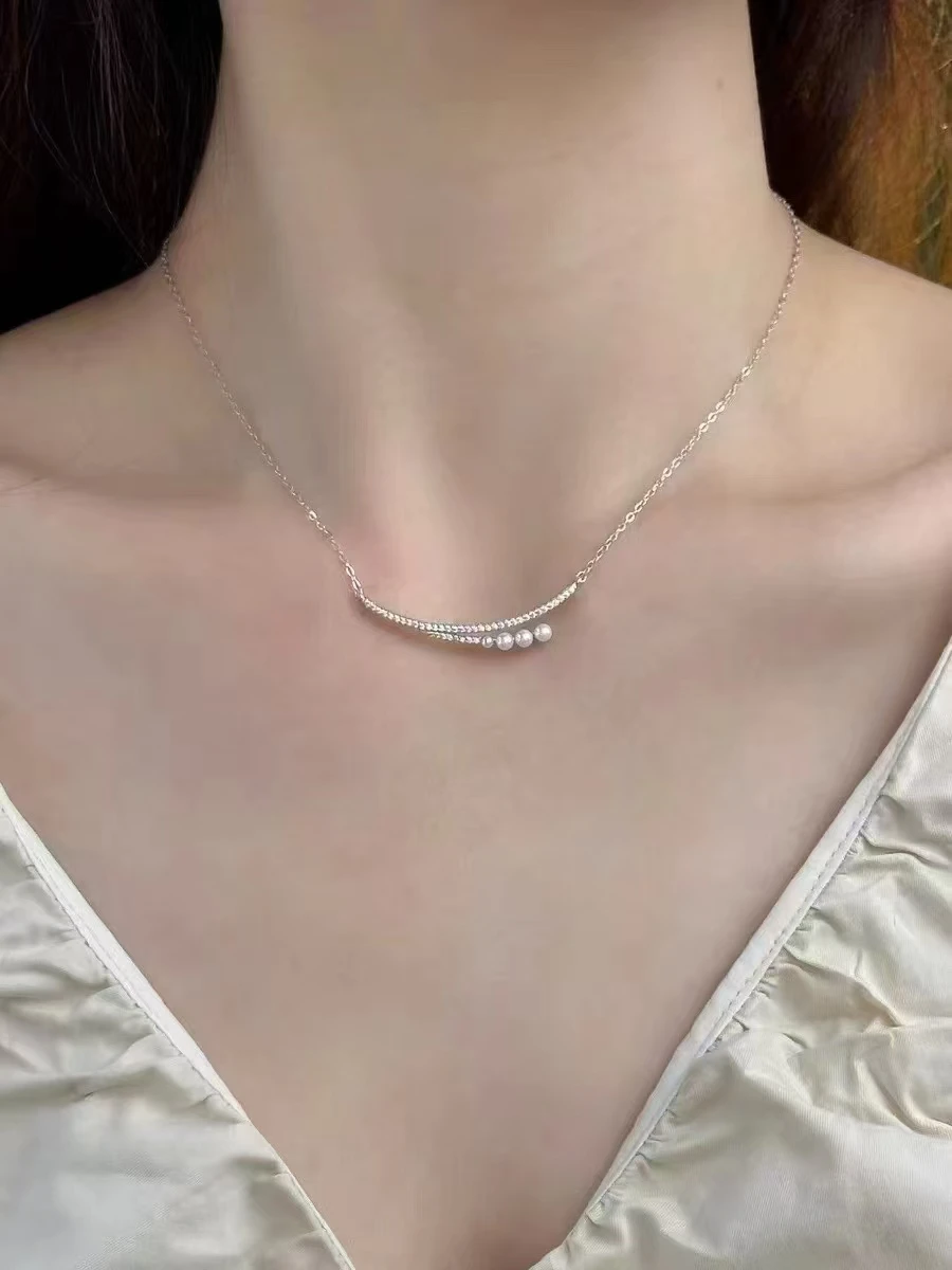 MJ 925 Sterling Silver Clasp Round 3-4mm Nature Fresh Water White Pearls Pendants Necklaces for Women Fine Birthday Presents
MJ 925 Sterling Silver Clasp Round 3-4mm Nature Fresh Water White Pearls Pendants Necklaces for Women Fine Birthday Presents