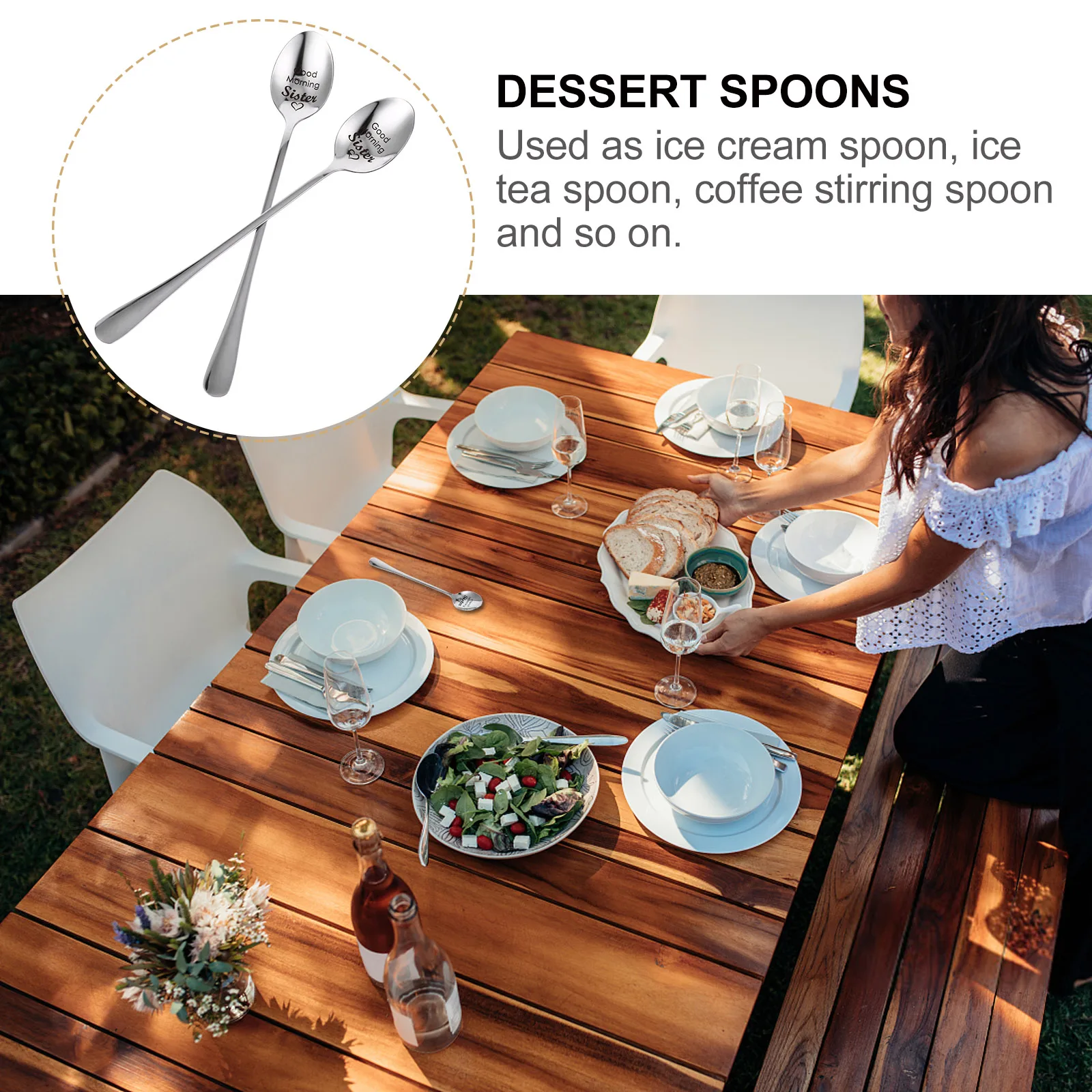 2Pcs Stainless Steel Spoon Mirror Polished Ergonomic Dessert Tea Mixing Small Ice Kitchen Bar Utensils MetalSpoons
2Pcs Stainless Steel Spoon Mirror Polished Ergonomic Dessert Tea Mixing Small Ice Kitchen Bar Utensils MetalSpoons