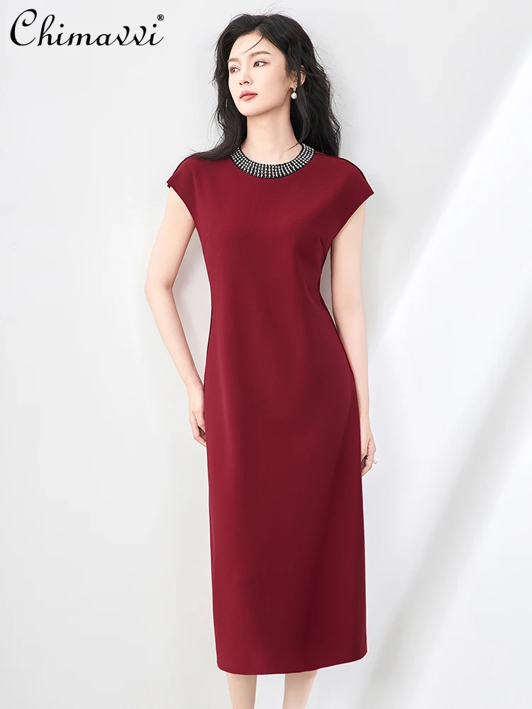 French Elegant Commuter Bead Crew Neck Sleeveless High Waist Slim Fit Back Split Simple Temperament Socialite Long Dress Women
French Elegant Commuter Bead Crew Neck Sleeveless High Waist Slim Fit Back Split Simple Temperament Socialite Long Dress Women