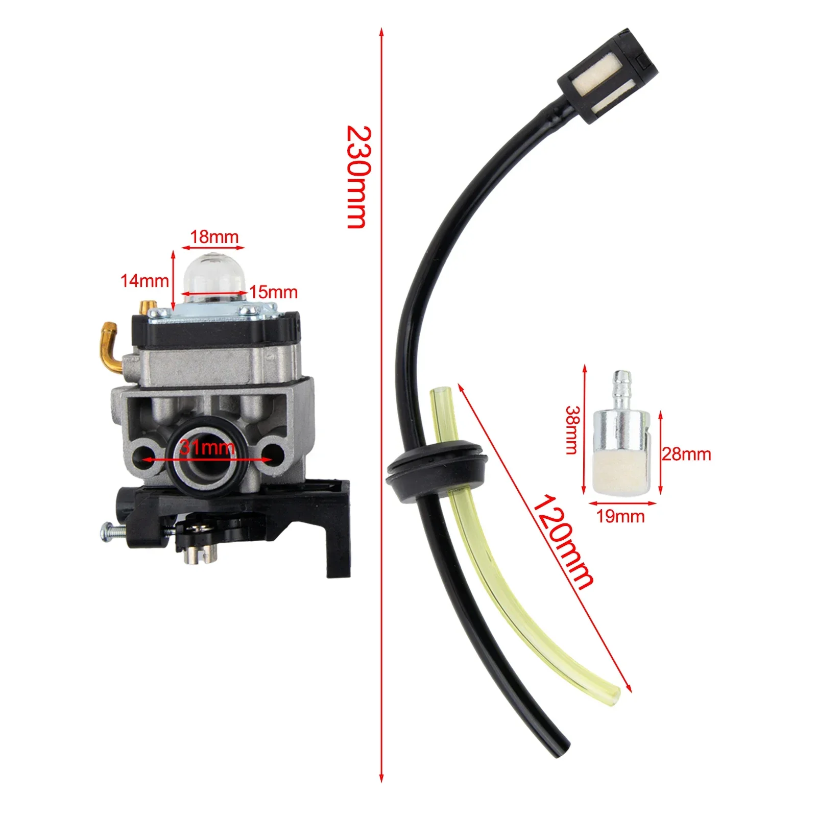 Fuel Line Assembly Carburetor Kit Garden Equipment Repair Comprehensive Components For FG110 For GX35 As Shown
Fuel Line Assembly Carburetor Kit Garden Equipment Repair Comprehensive Components For FG110 For GX35 As Shown