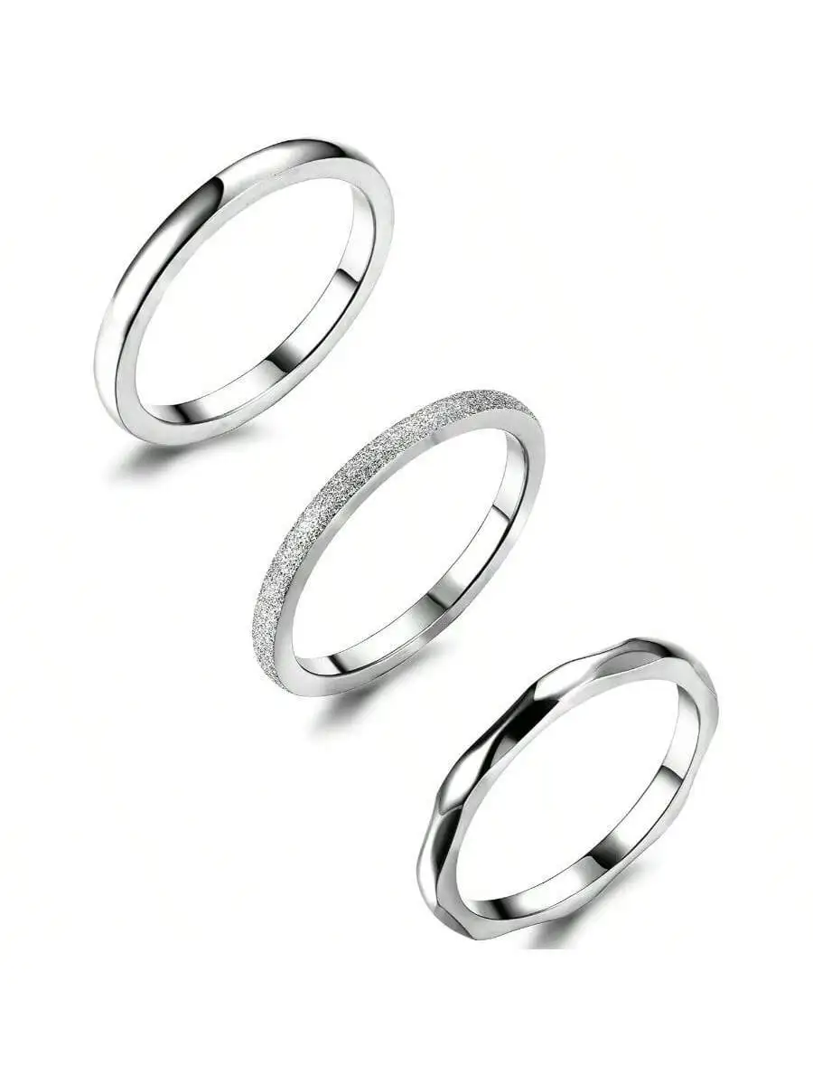 3pcs 2mm Stainless Steel Stackable Ring Band For Women Engagement Wedding
3pcs 2mm Stainless Steel Stackable Ring Band For Women Engagement Wedding