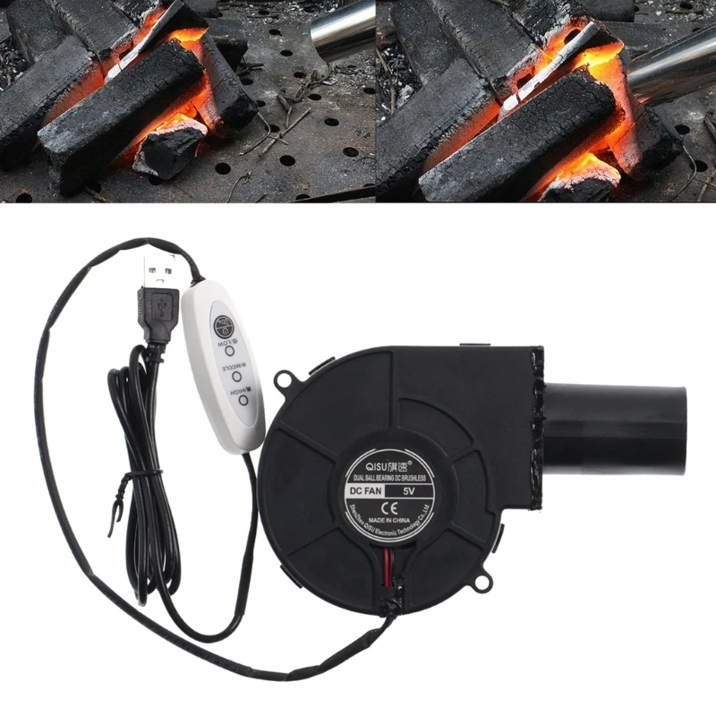L1EE 9733 5V USB Mini Blower Heating Stove Outdoor Firewood BBQ Fan Adjustable Speed Barbecue Speed Control Blower Fan 97mm
L1EE 9733 5V USB Mini Blower Heating Stove Outdoor Firewood BBQ Fan Adjustable Speed Barbecue Speed Control Blower Fan 97mm