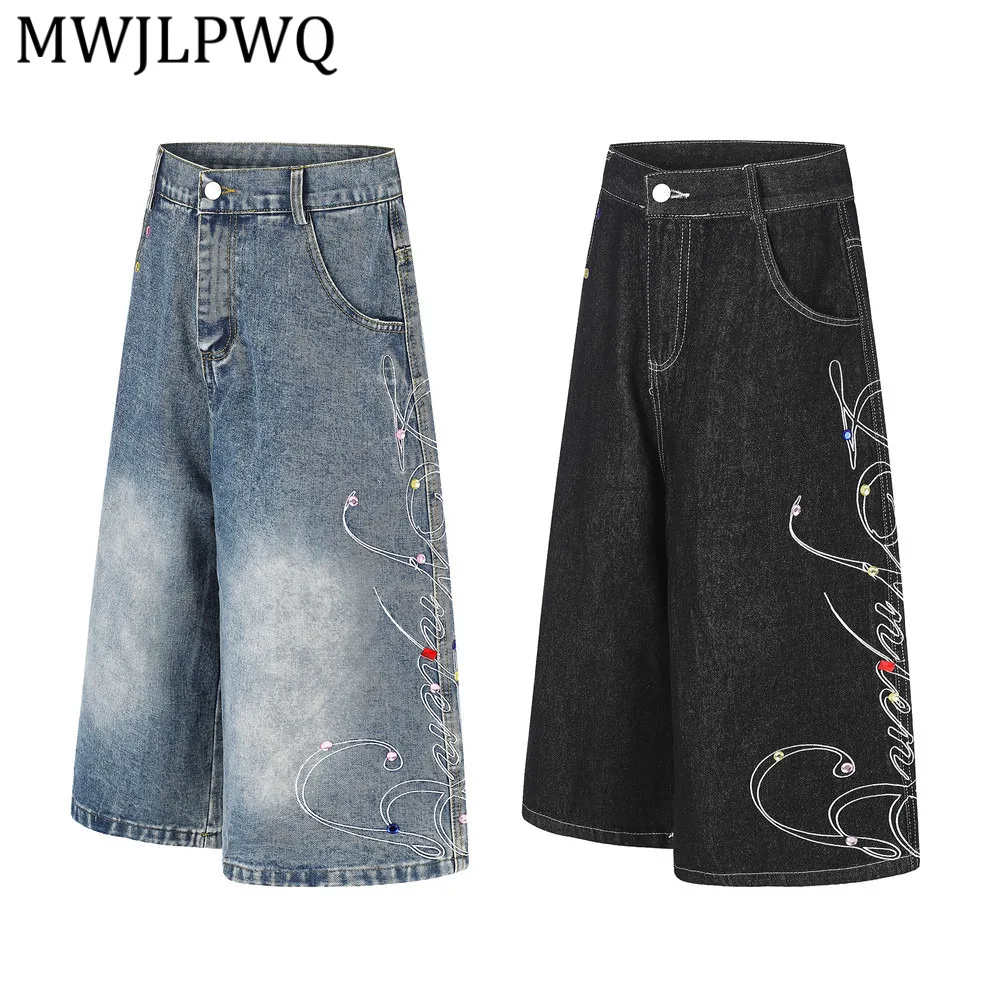 MWJLPWQ Side Rhinestone Embroidered Floral Denim Shorts For Men Summer Loose Casual Design Niche Trendy Wide Leg Pants 16692
MWJLPWQ Side Rhinestone Embroidered Floral Denim Shorts For Men Summer Loose Casual Design Niche Trendy Wide Leg Pants 16692