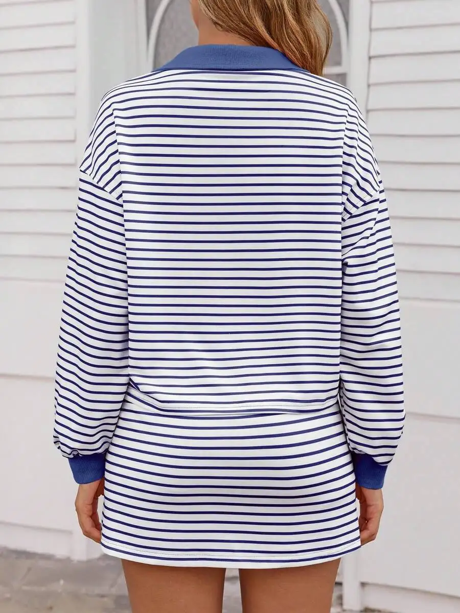 Womens Striped 2 Piece Set Long Sleeve Sweatshirt And Skort Casual Lounge Outfit
Womens Striped 2 Piece Set Long Sleeve Sweatshirt And Skort Casual Lounge Outfit
