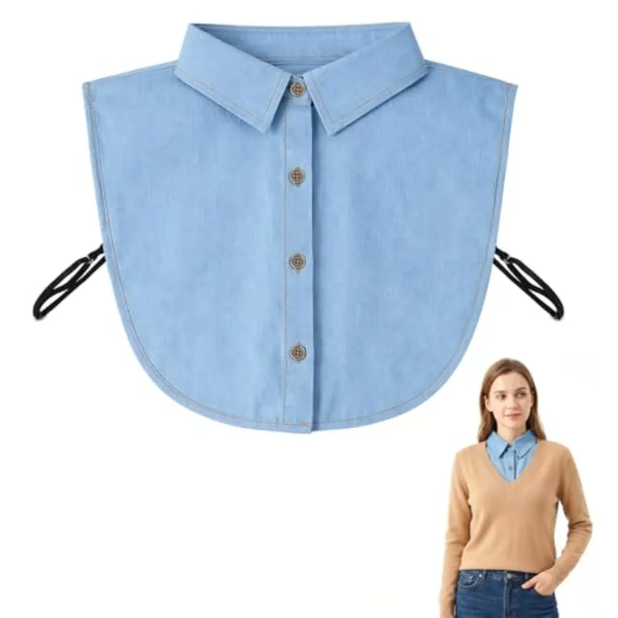 Detachable Collars for Women, False Collar for Women Detachable Denim Fashionable and Versatile Styling Light Blue
Detachable Collars for Women, False Collar for Women Detachable Denim Fashionable and Versatile Styling Light Blue