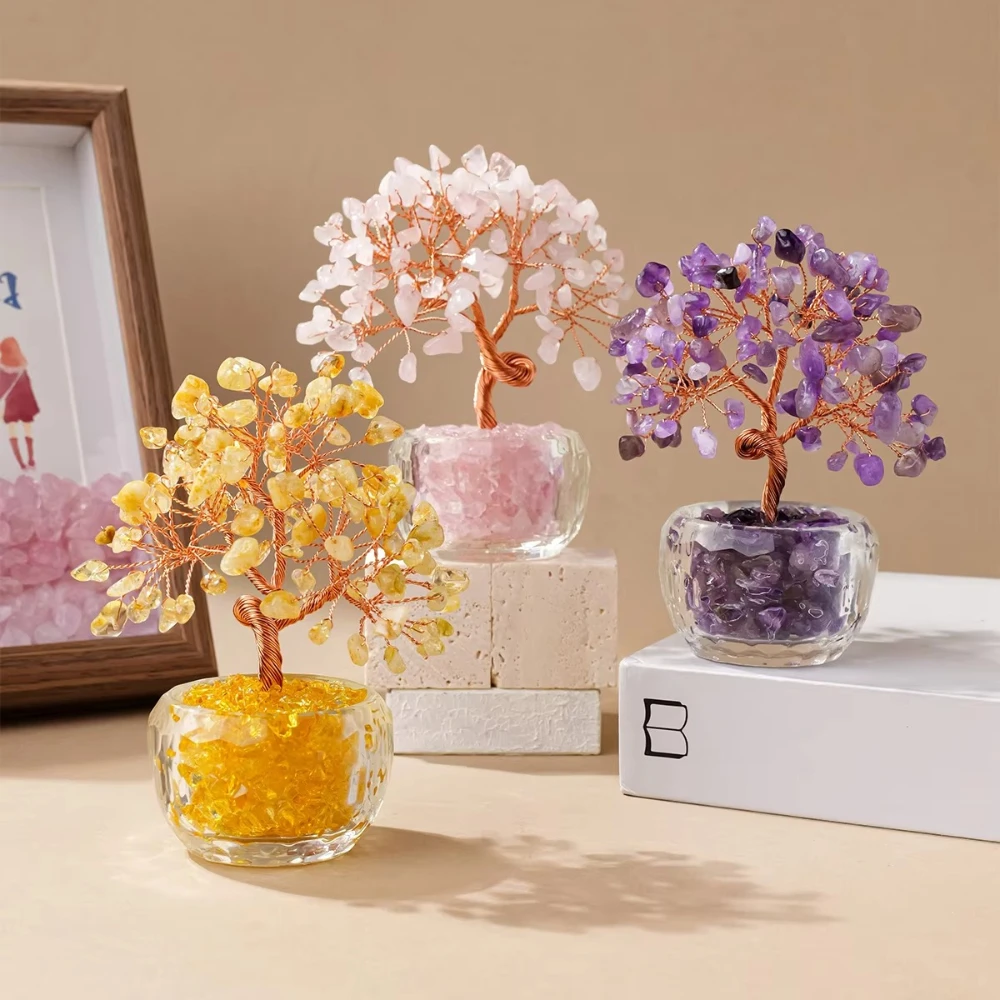 Natural Crystal Money Tree Ornament for Attracting Wealth, Feng Shui Wealth Tree Home and Office Desktop Decoration Gift
Natural Crystal Money Tree Ornament for Attracting Wealth, Feng Shui Wealth Tree Home and Office Desktop Decoration Gift