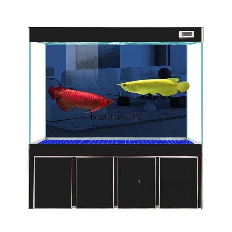 Household fish tank living room ultra-white glass floor ecological water-free arowana tank aquarium bottom filter
Household fish tank living room ultra-white glass floor ecological water-free arowana tank aquarium bottom filter