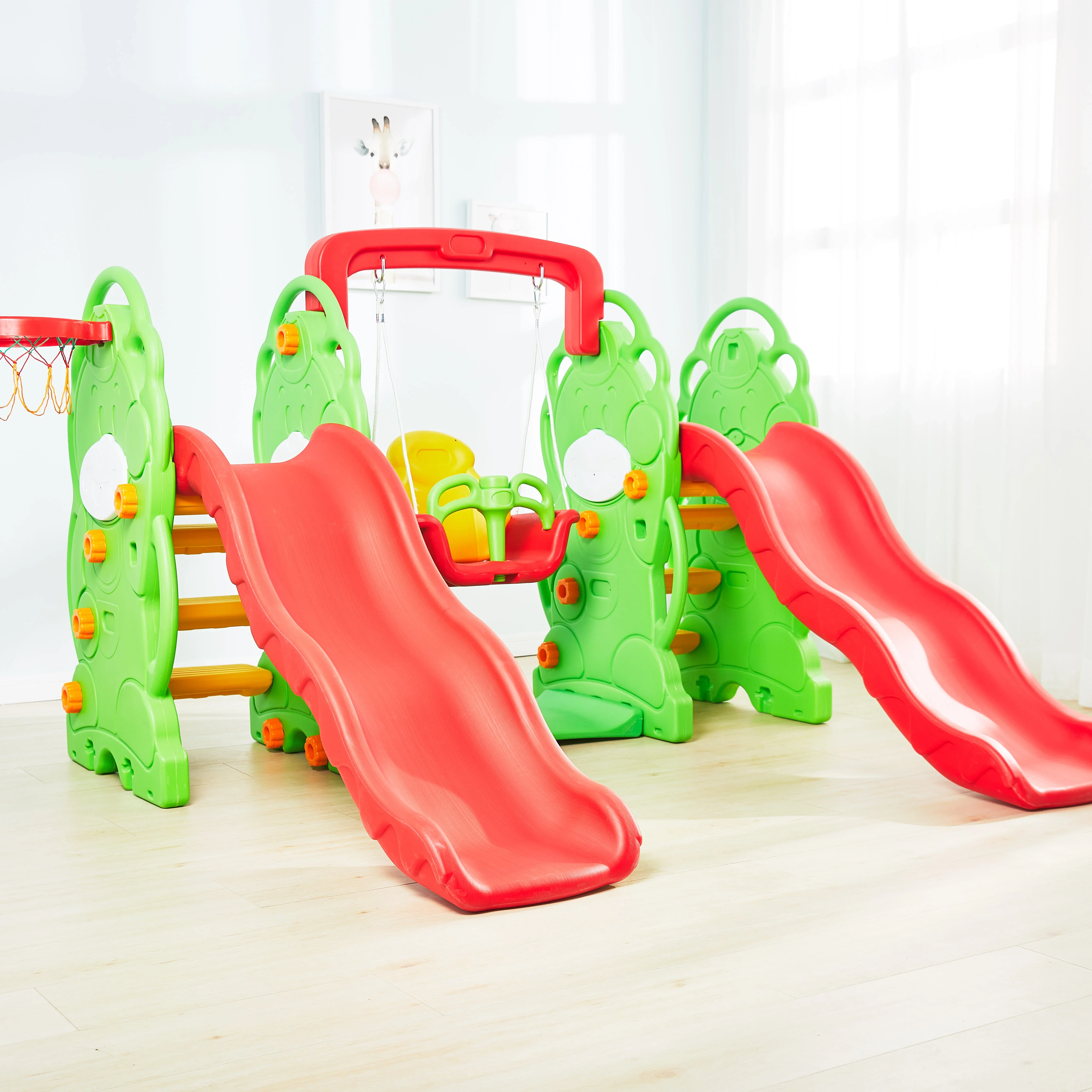 Hot Selling Easy Installation Multi-Color Children Playground Indoor Double Toddler Plastic Slides Swings
Hot Selling Easy Installation Multi-Color Children Playground Indoor Double Toddler Plastic Slides Swings